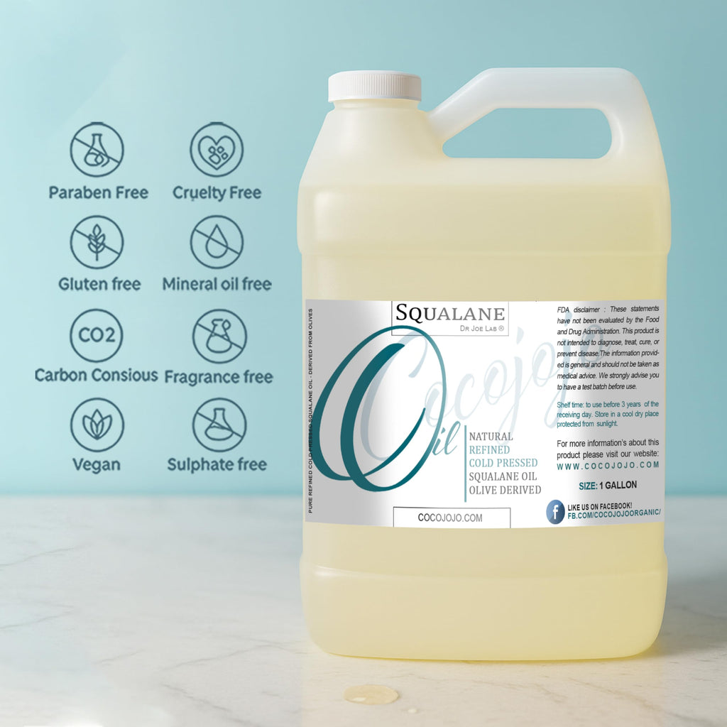 Dr Joe Lab Squalane Oil – Pure Olive-Derived Vegan Carrier Oil for Face, Skin, Hair & Body (1 Gal)