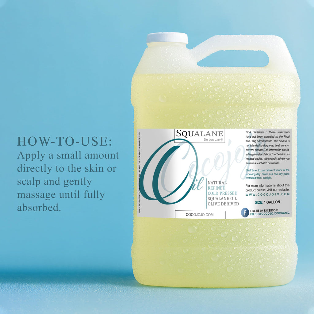 Dr Joe Lab Squalane Oil – Pure Olive-Derived Vegan Carrier Oil for Face, Skin, Hair & Body (1 Gal)