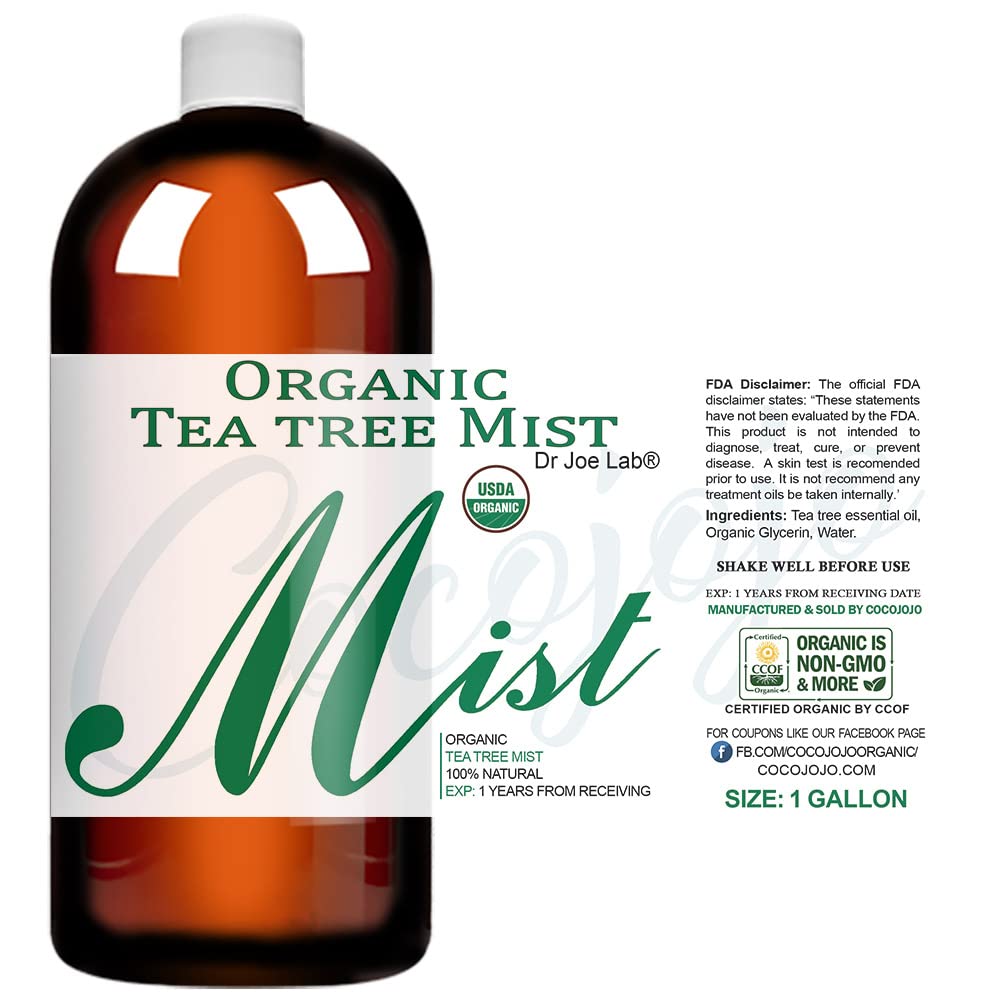 Dr Joe Lab Organic Tea Tree Mist for Skincare – USDA Certified, Face Spray for Sensitive & Dry Skin (32 oz)