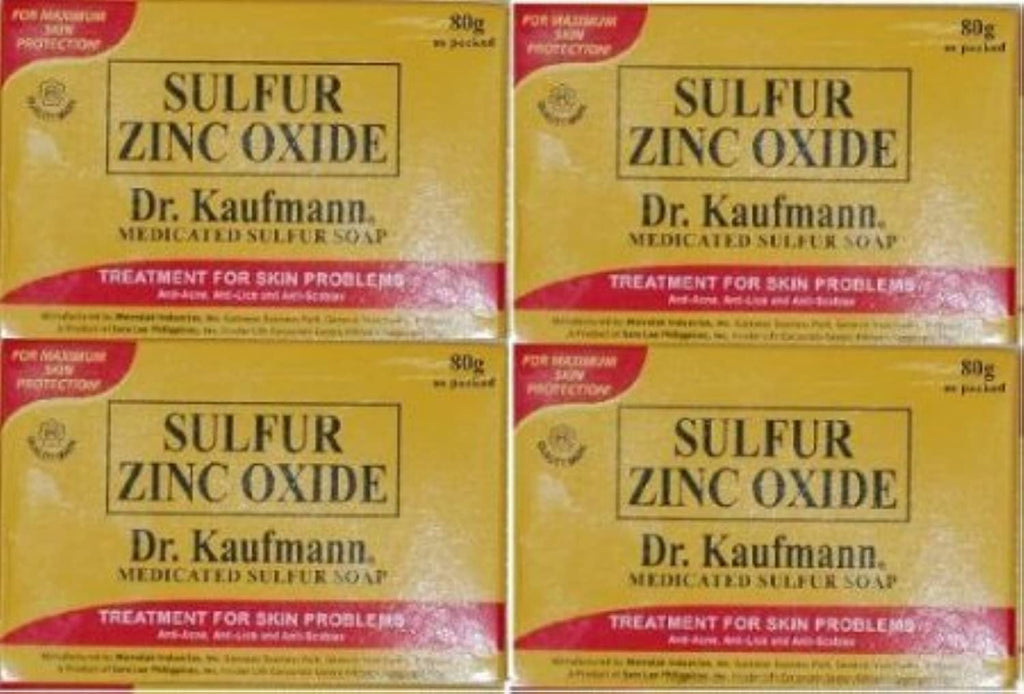 Lot of 4 Dr. Kauffman Medicated Sulfur Soap | 4 Bars of Sulfur Zinc Oxide Soap