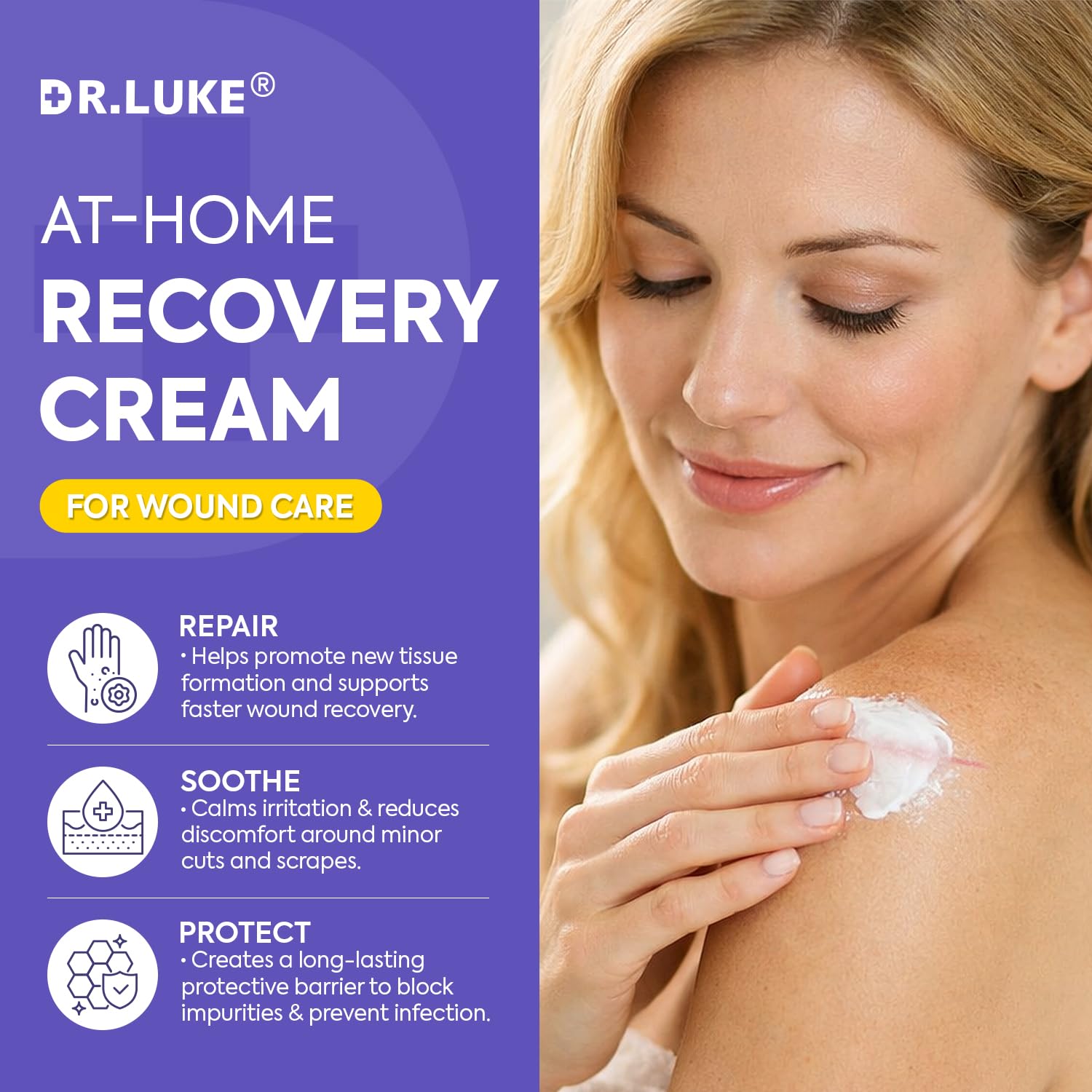 Dr. Luke Manuka Honey Wound Gel – Medihoney Wound Care for Minor Wounds, Allantoin 0.5% & Vitamin E, 2.82 oz