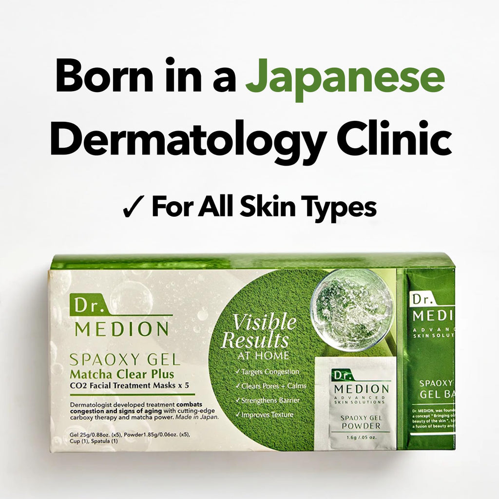 DR.MEDION Spaoxy Gel Mask Matcha CO2 — Brighten Skin & Clear Pores (5-Unit Set)
