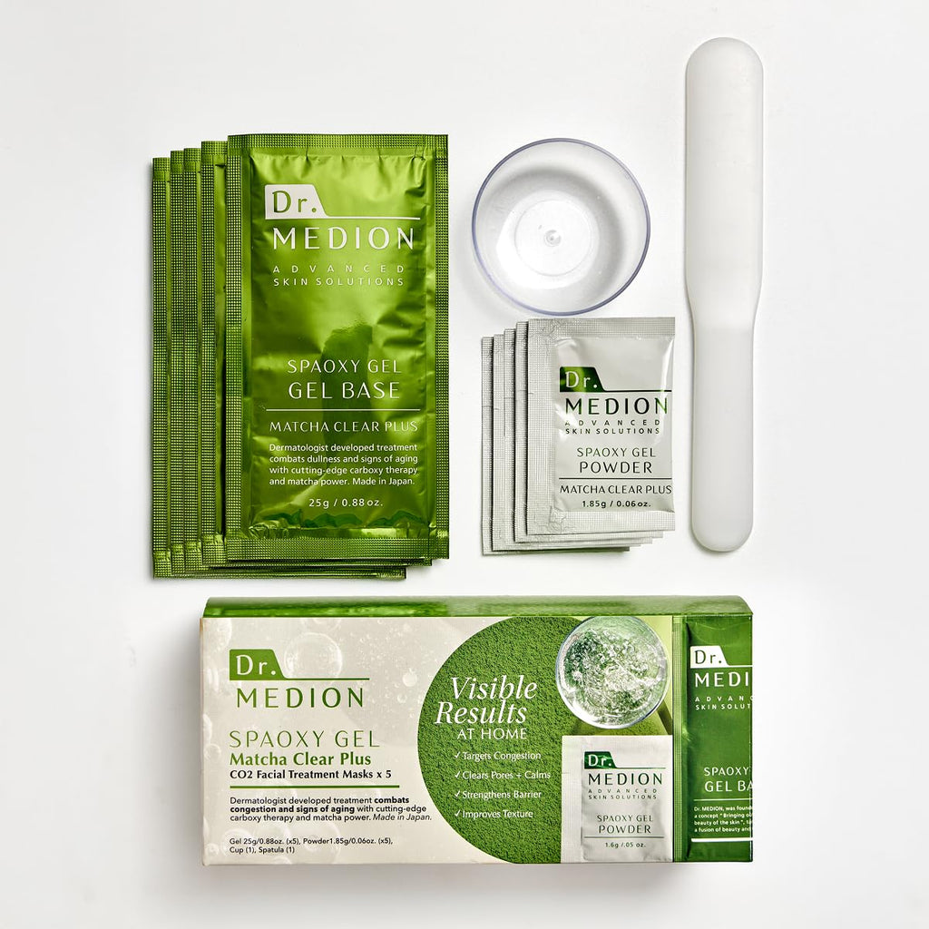 DR.MEDION Spaoxy Gel Mask Matcha CO2 — Brighten Skin & Clear Pores (5-Unit Set)