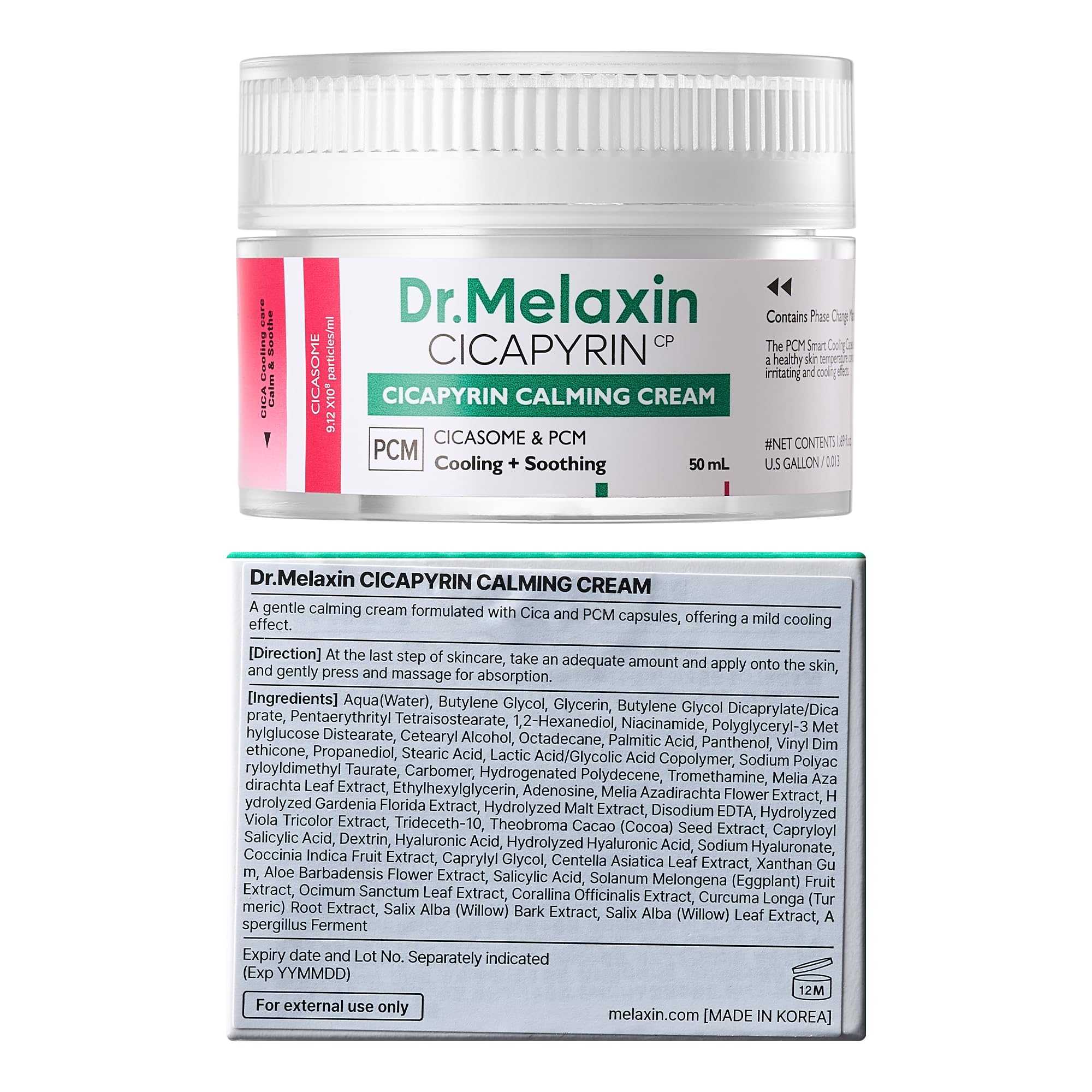 Dr. Melaxin Cicapilin Calming Cream – Cooling Niacinamide Moisturizer 50 ml