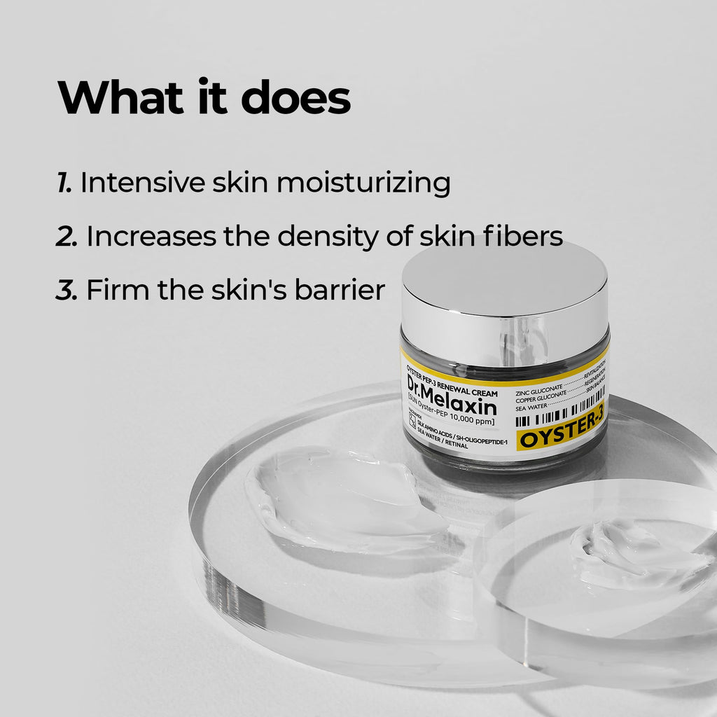 Dr.Melaxin Oyster Pep3 Renewal Cream | Daily Anti-Aging Moisturizer for Elasticity & Wrinkles - 50ml