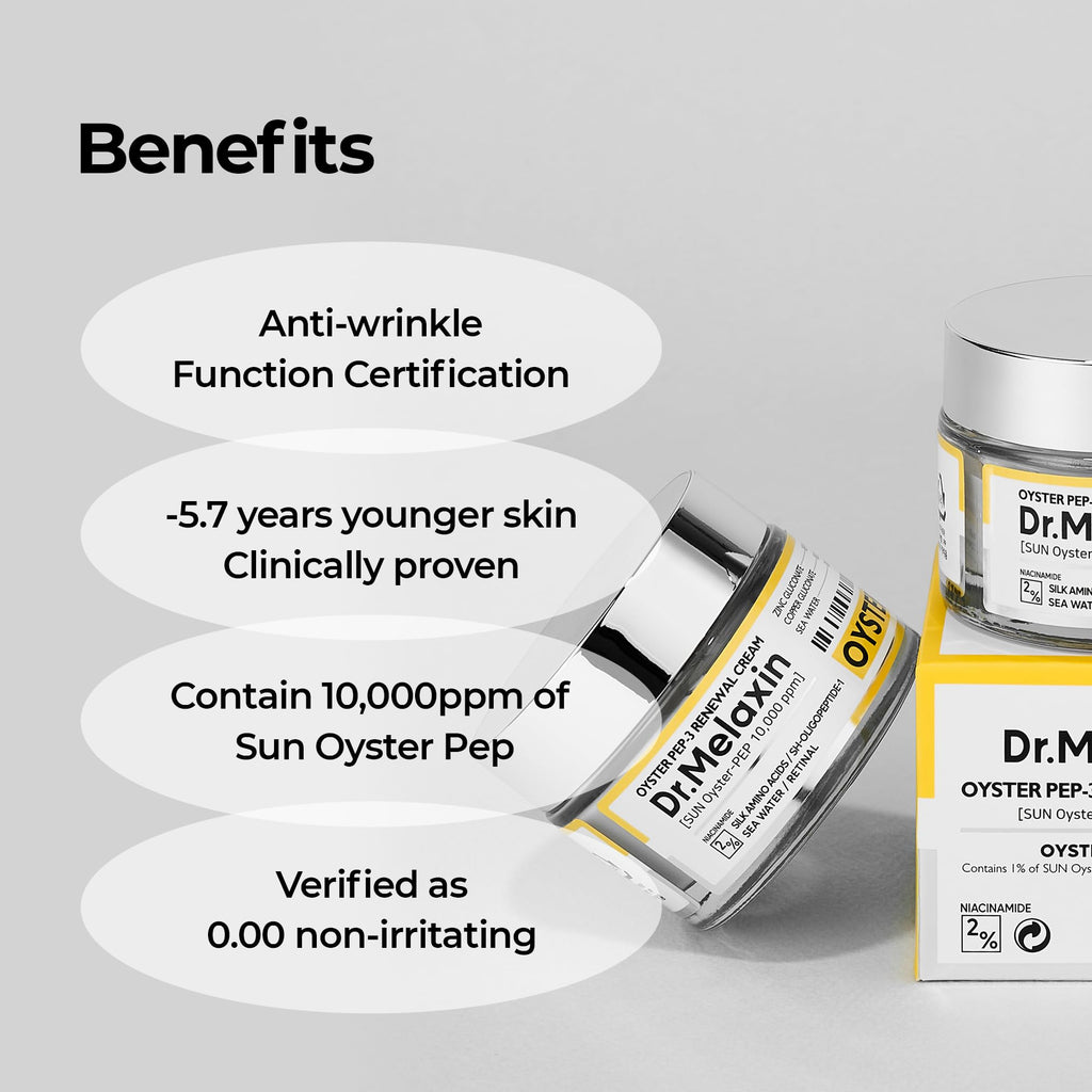 Dr.Melaxin Oyster Pep3 Renewal Cream | Daily Anti-Aging Moisturizer for Elasticity & Wrinkles - 50ml