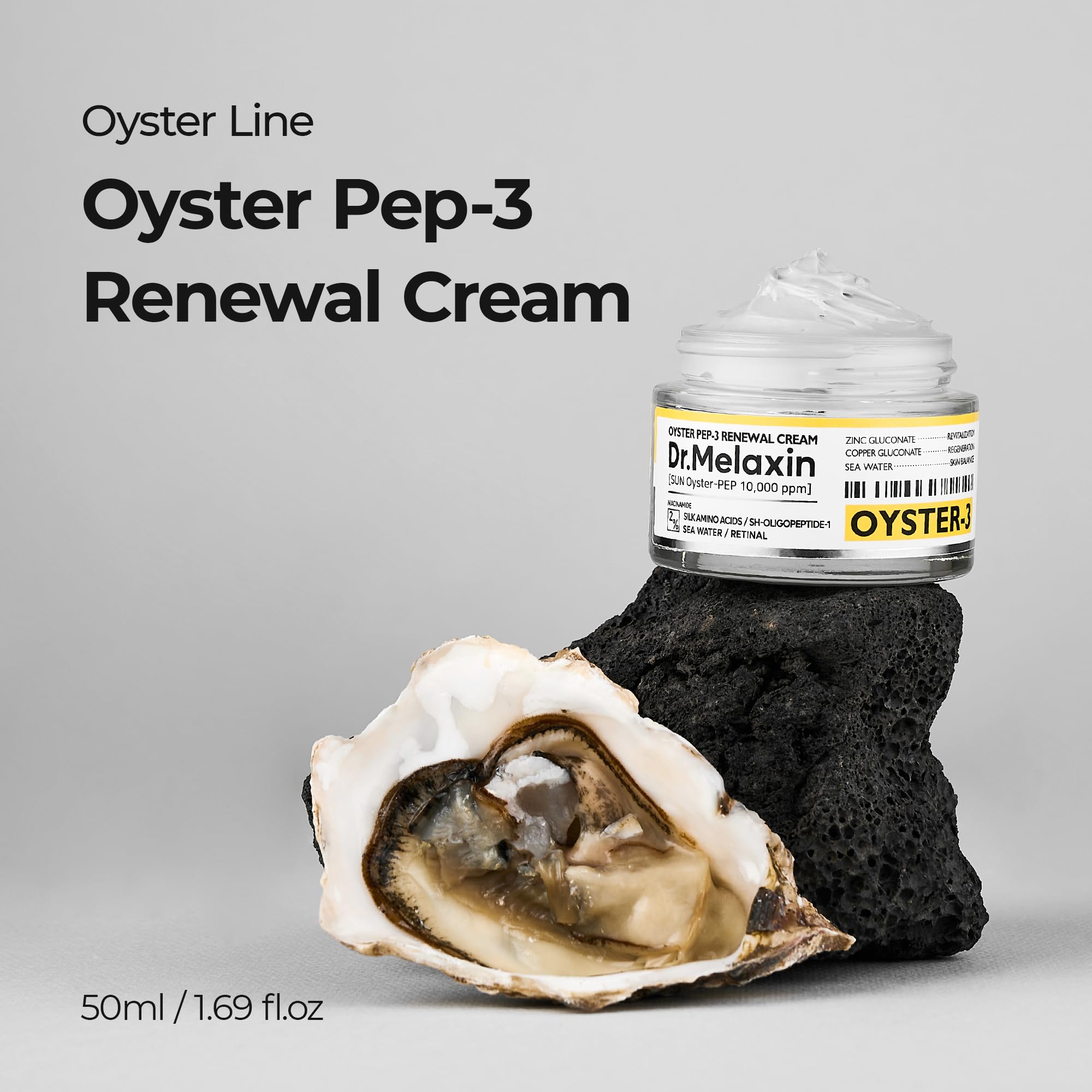 Dr.Melaxin Oyster Pep3 Renewal Cream | Daily Anti-Aging Moisturizer for Elasticity & Wrinkles - 50ml