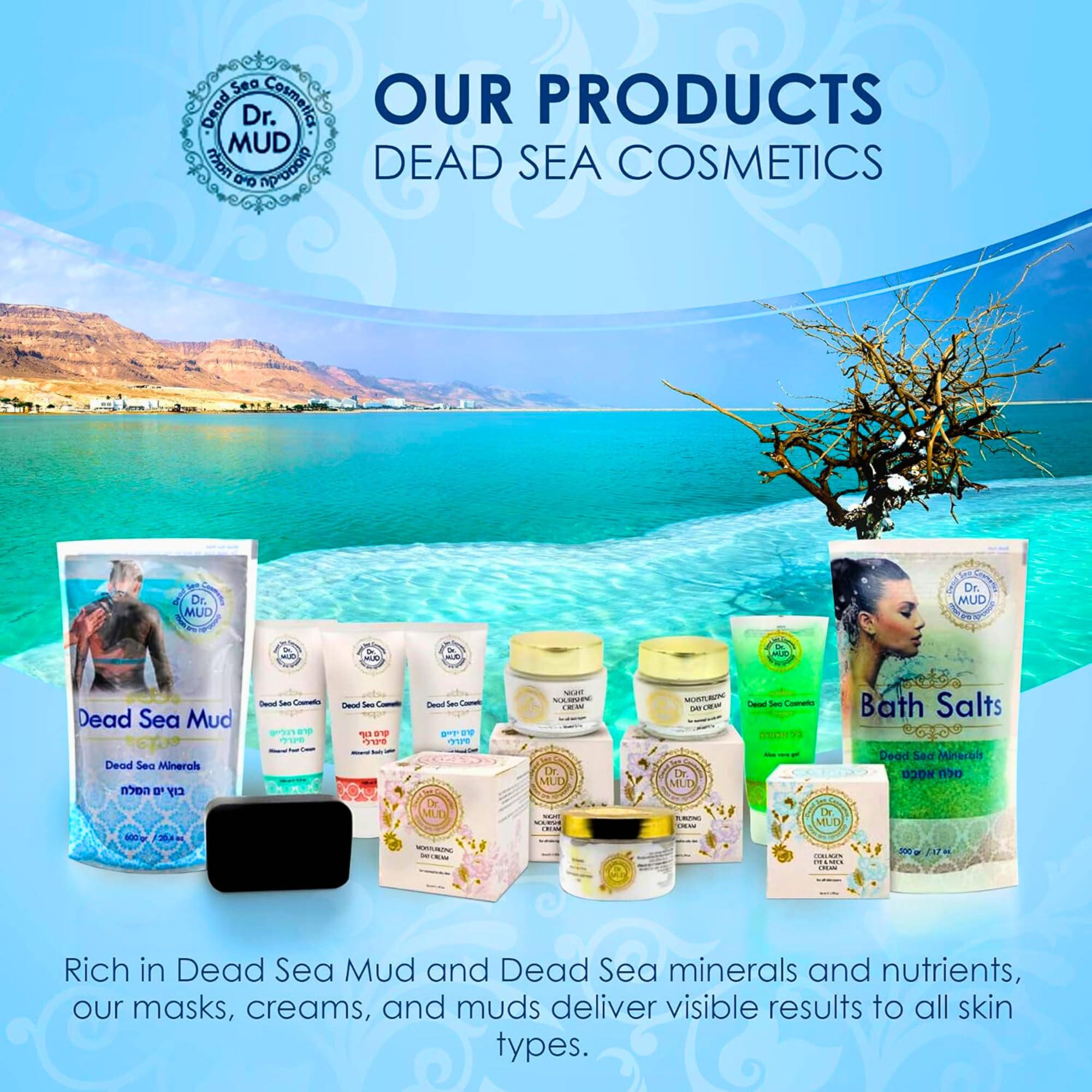 DR.MUD Dead Sea Salt Bath Soak - Mineral-Rich Lavender (42.3 oz)