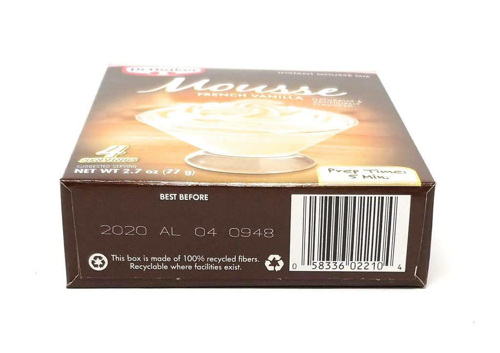 Dr Oetker French Vanilla Mousse - 2.7 oz Pack of 6