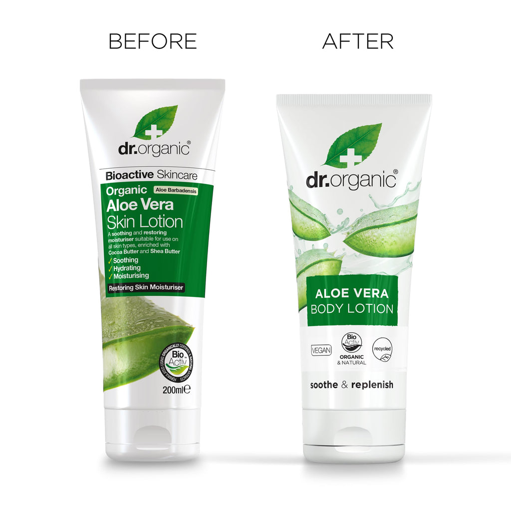 Dr. Organic Aloe Vera Skin Lotion – Bioactive Aloe, Cocoa & Shea Butter, 6.8 fl oz