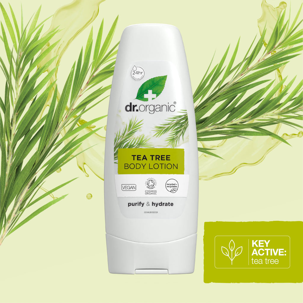 Dr. Organic Tea Tree Skin Lotion – Lightweight, Non-Greasy Moisturizer (6.8 fl oz)