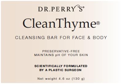 Dr. Perry's CleanThyme Cleansing Bar for Face & Body – All Natural, Cruelty-Free, 4.6 Oz (Pack of 3)