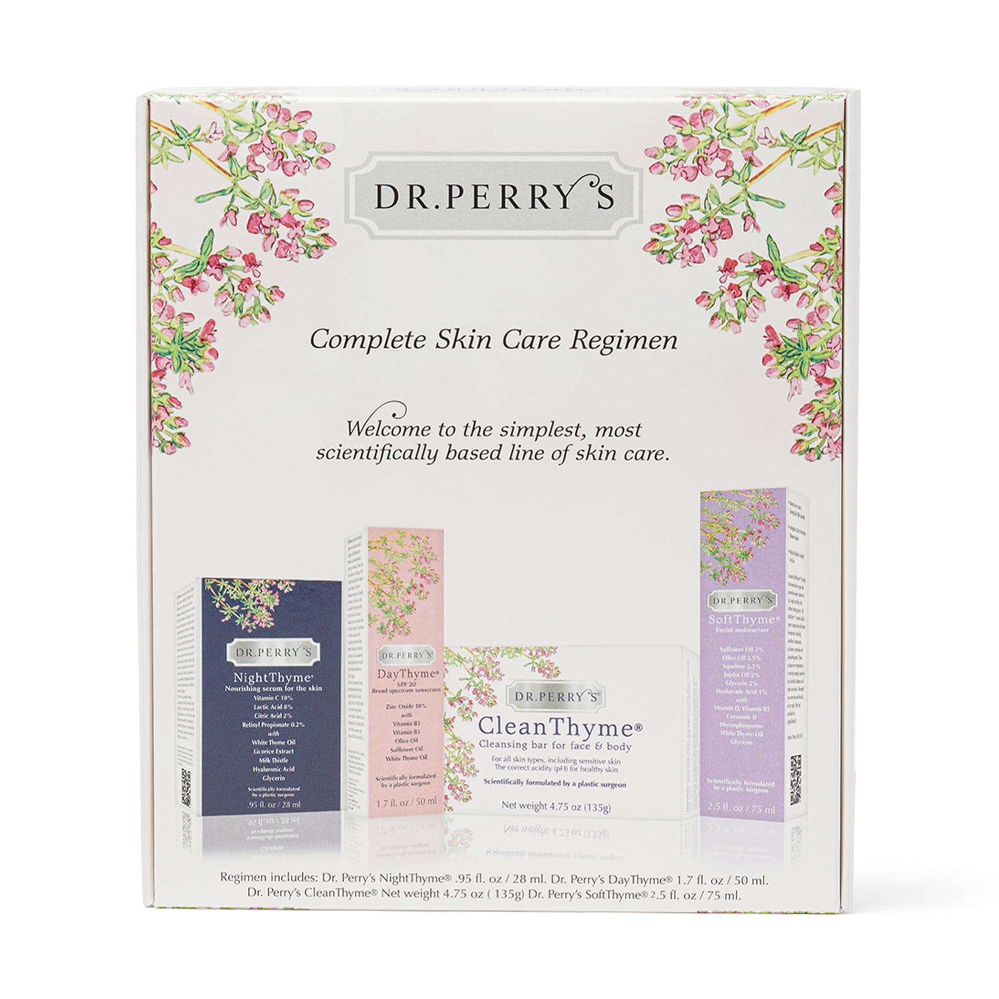 Dr. Perry's Complete Facial Skincare Regimen 4-Pc Kit – Vitamin C Serum, Moisturizer, SPF, Cleansing Bar