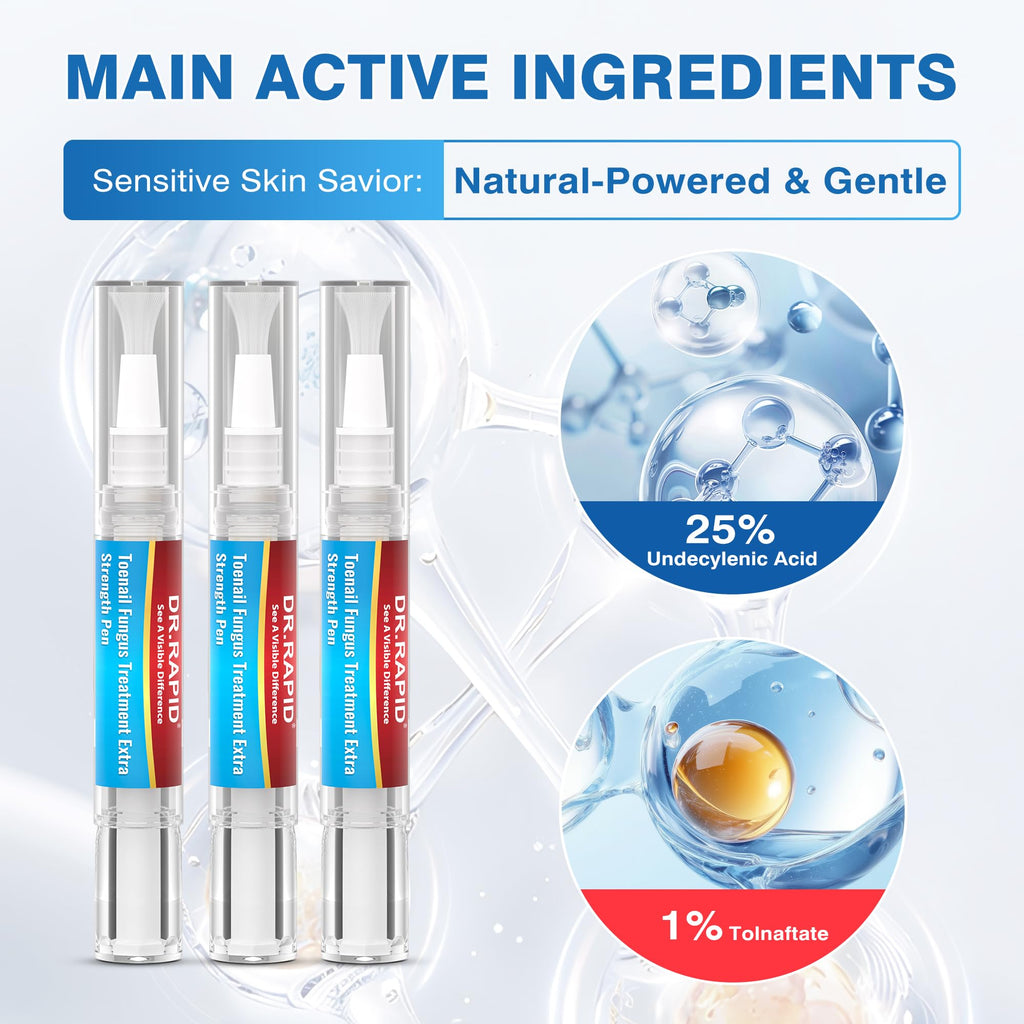 DR.RAPID Toenail Fungus Treatment Pen Extra Strength – 25% Undecylenic Acid & Terbinafine (5ml, 3 Pcs)