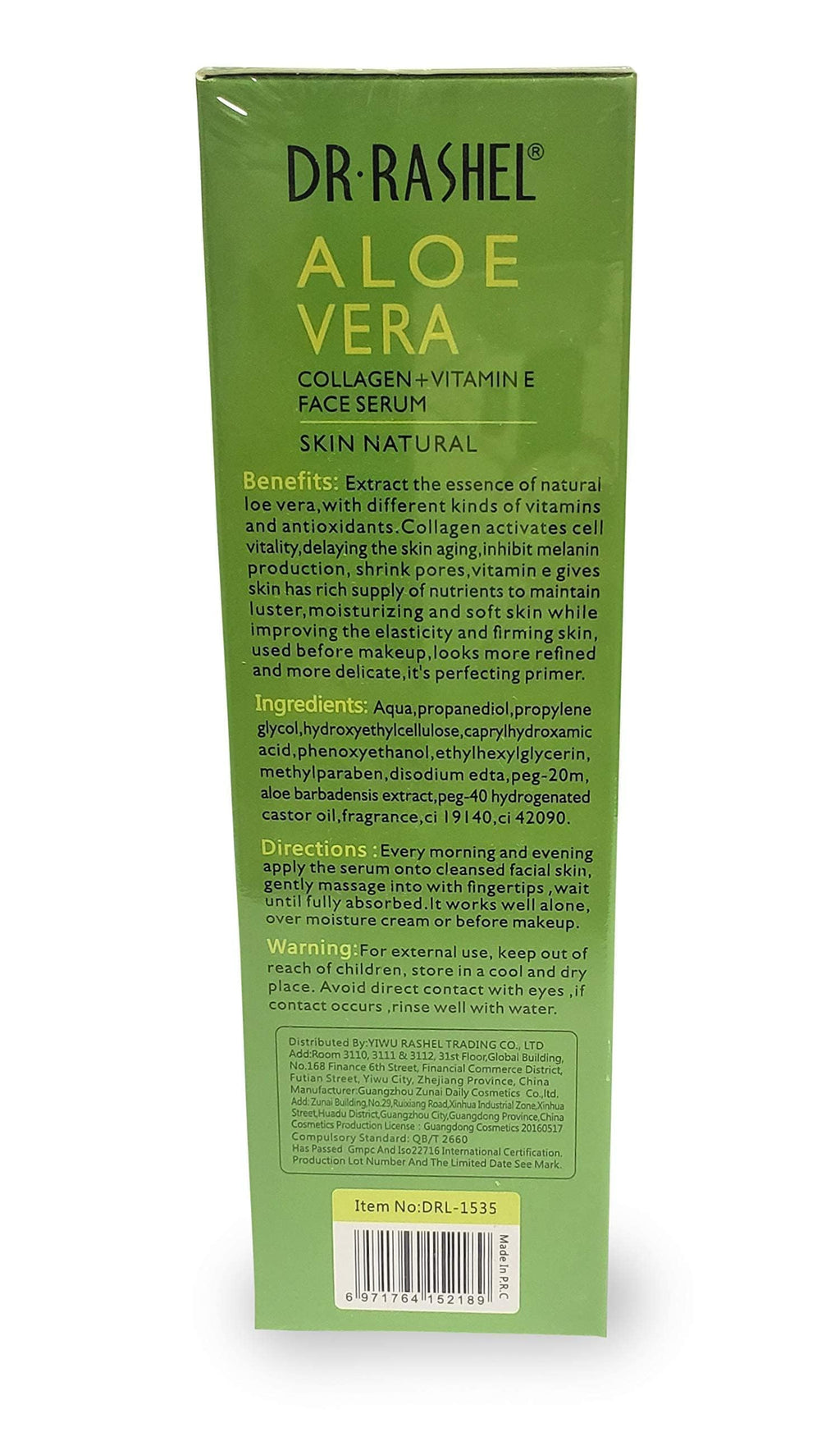 Dr Rashel Aloe Vera Collagen + Vitamin E Serum | Hydration, Firmness & Glow (1.69 oz)