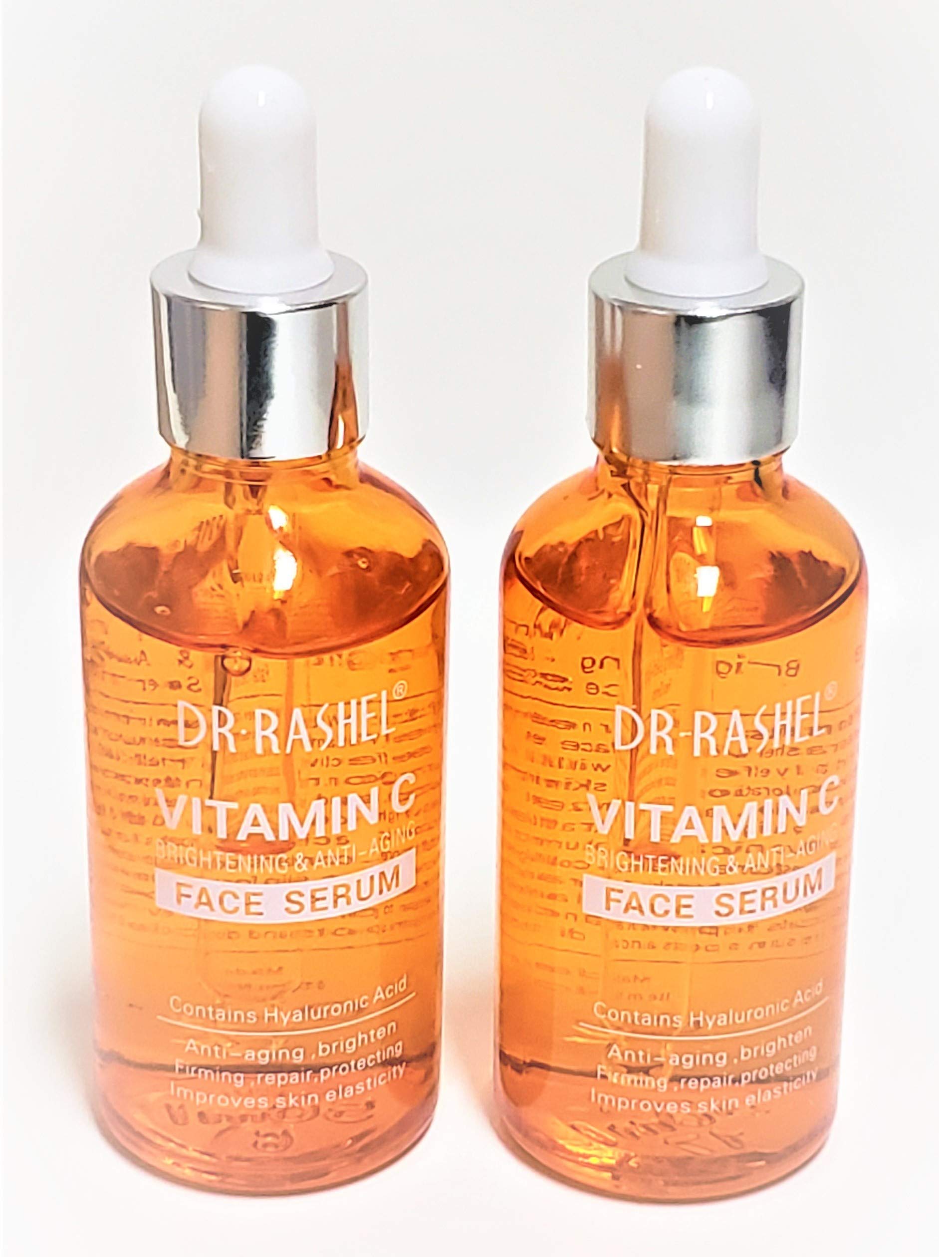 Dr Rashel Vitamin C Face Serum Pack of 2 | Hyaluronic Acid, Firming & Anti-Aging + Collagen Crystal Eye Mask