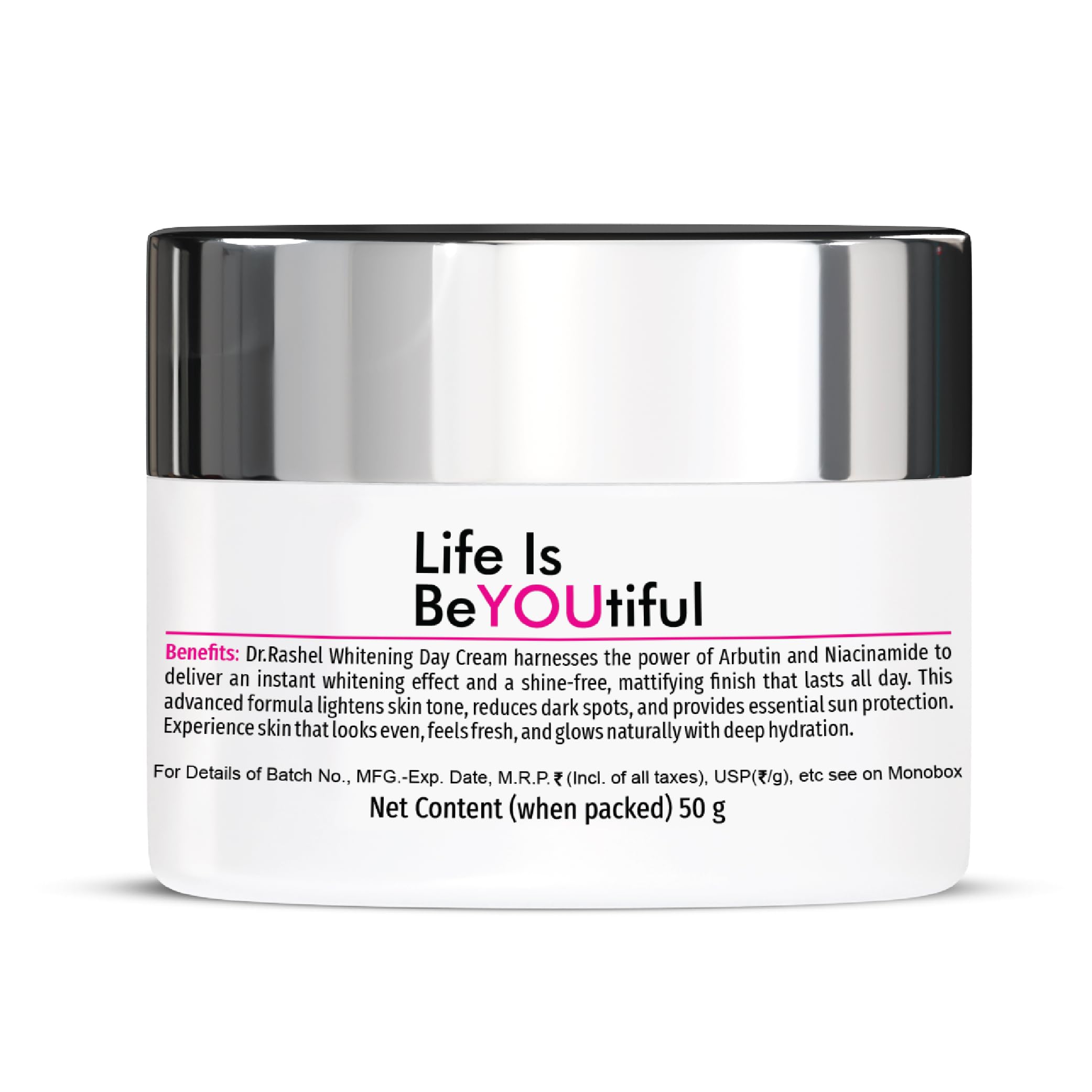 DR.RASHEL White Skin Day Cream – Vegan, Paraben-Free Brightening & Sun Protection for All Skin Types