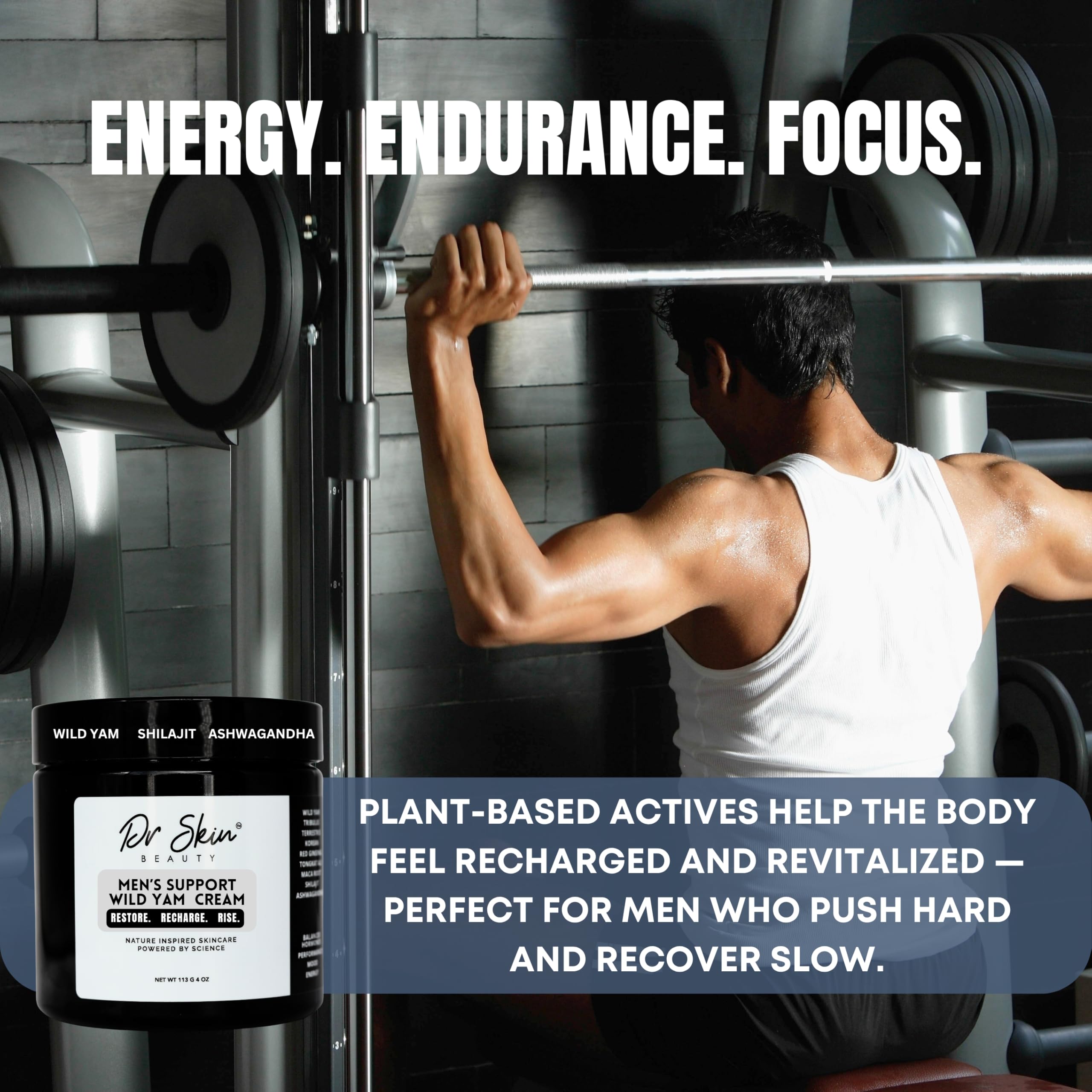 Dr Skin BEAUTY Men's Wild Yam Cream – Hormone Balance, Energy & Endurance