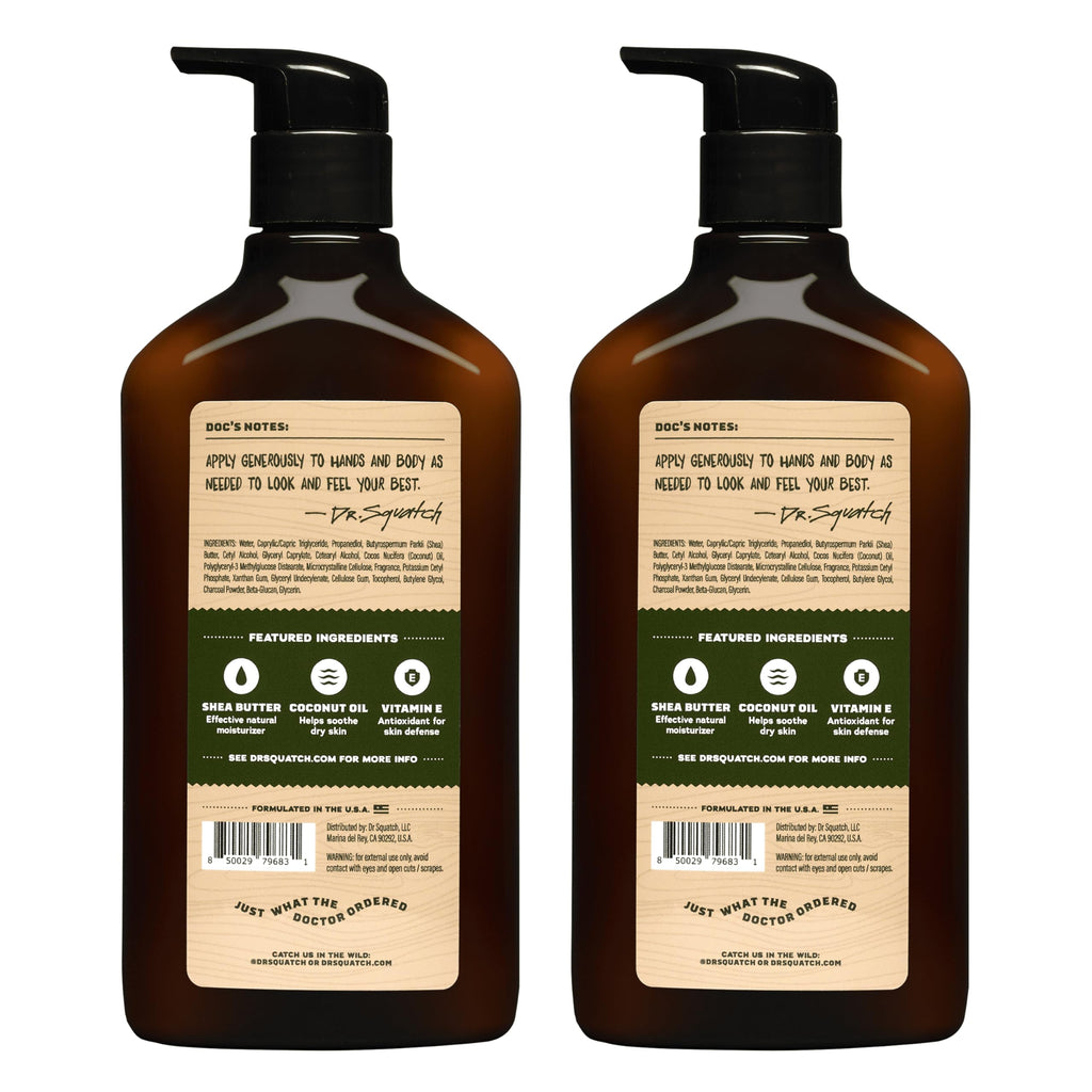 Dr. Squatch Pine Tar Hand & Body Lotion for Men – 24-Hour Moisturization (2-Pack)