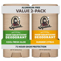 Dr. Squatch Aluminum-Free Deodorant for Men – Charcoal & Postbiotics, Summer Citrus + Aloe, 2-Pack