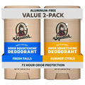 Dr. Squatch Natural Men’s Deodorant – Aluminum-Free with Charcoal & Postbiotics, 72-Hour Odor Protection, Fresh Falls & Summer Citrus, 2-Pack