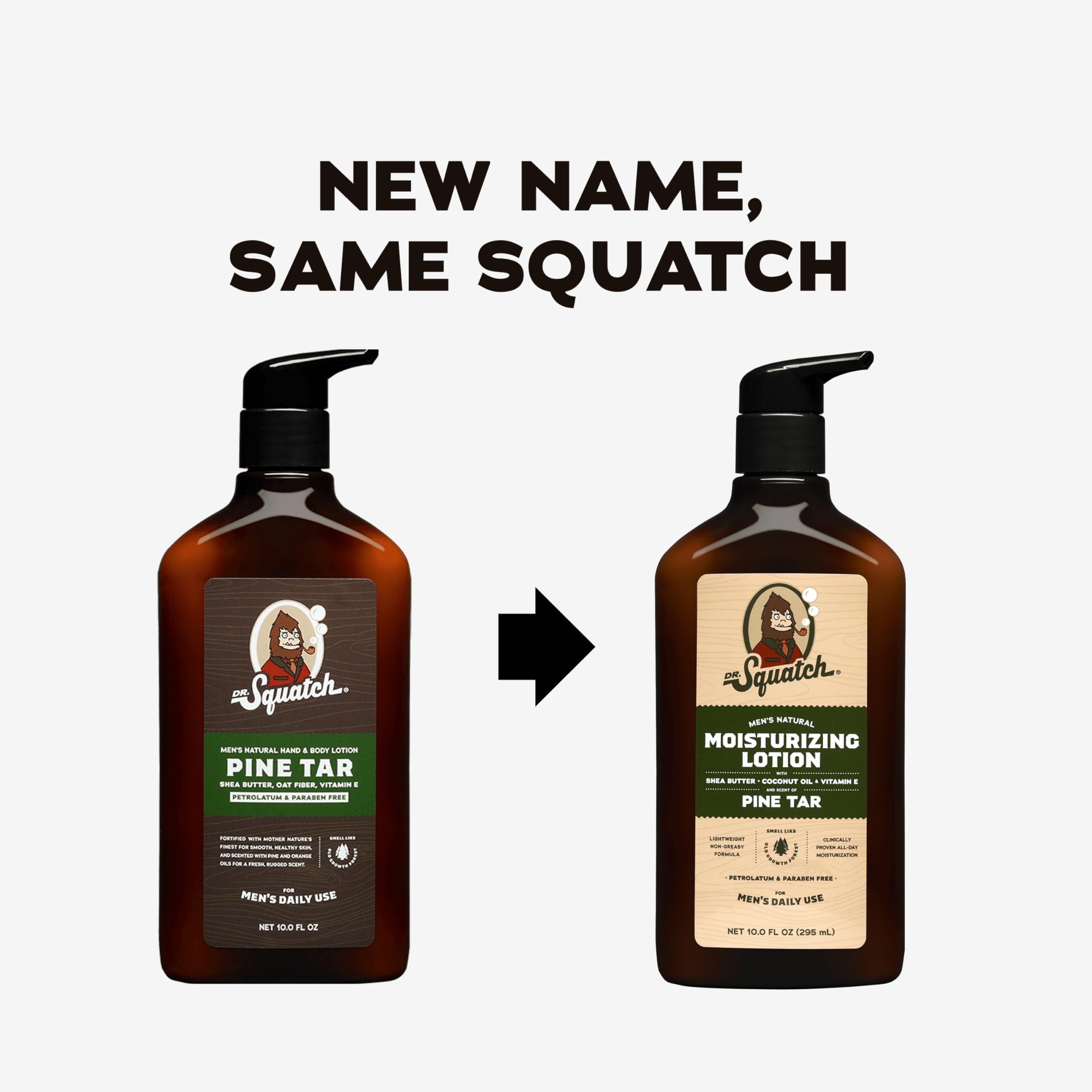 Dr. Squatch Pine Tar Hand & Body Lotion for Men – 24-Hour Moisturization (2-Pack)