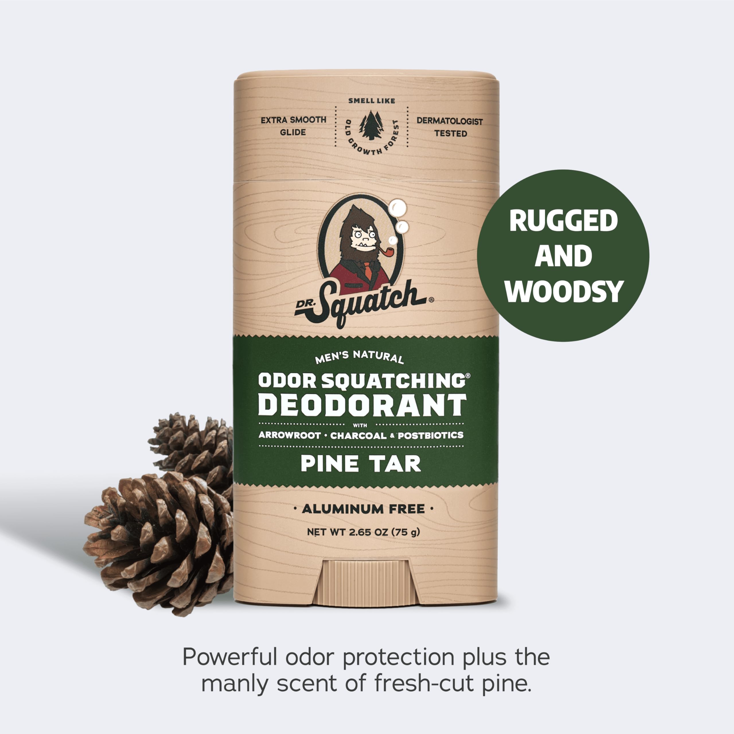 Dr. Squatch Manly Soap & Deodorant Variety Pack – Pine Tar & Alpine Sage (Aluminum-Free)