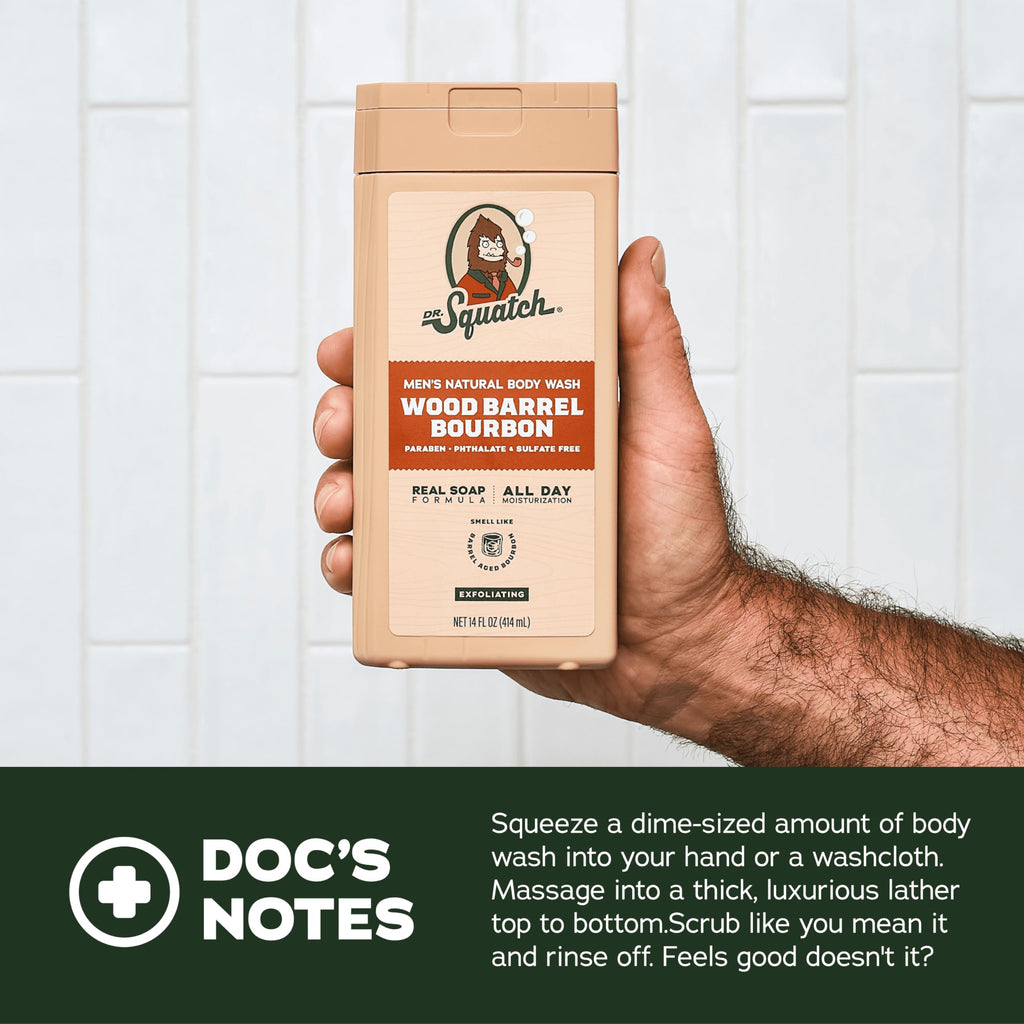 Dr. Squatch Natural Men's Body Wash Shower Gel – Fresh Falls + Coconut Castaway (14 oz, 2-Pack)