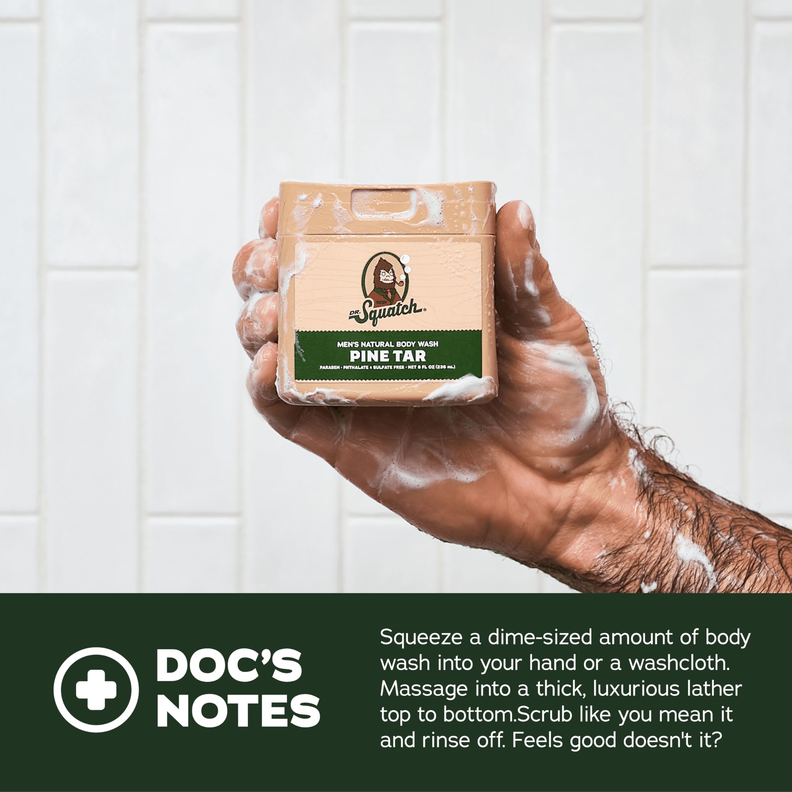 Dr. Squatch NEW Body Wash for Men – Pine Tar, Wood Barrel Bourbon & Fresh Falls (8 oz, 3-Pack)