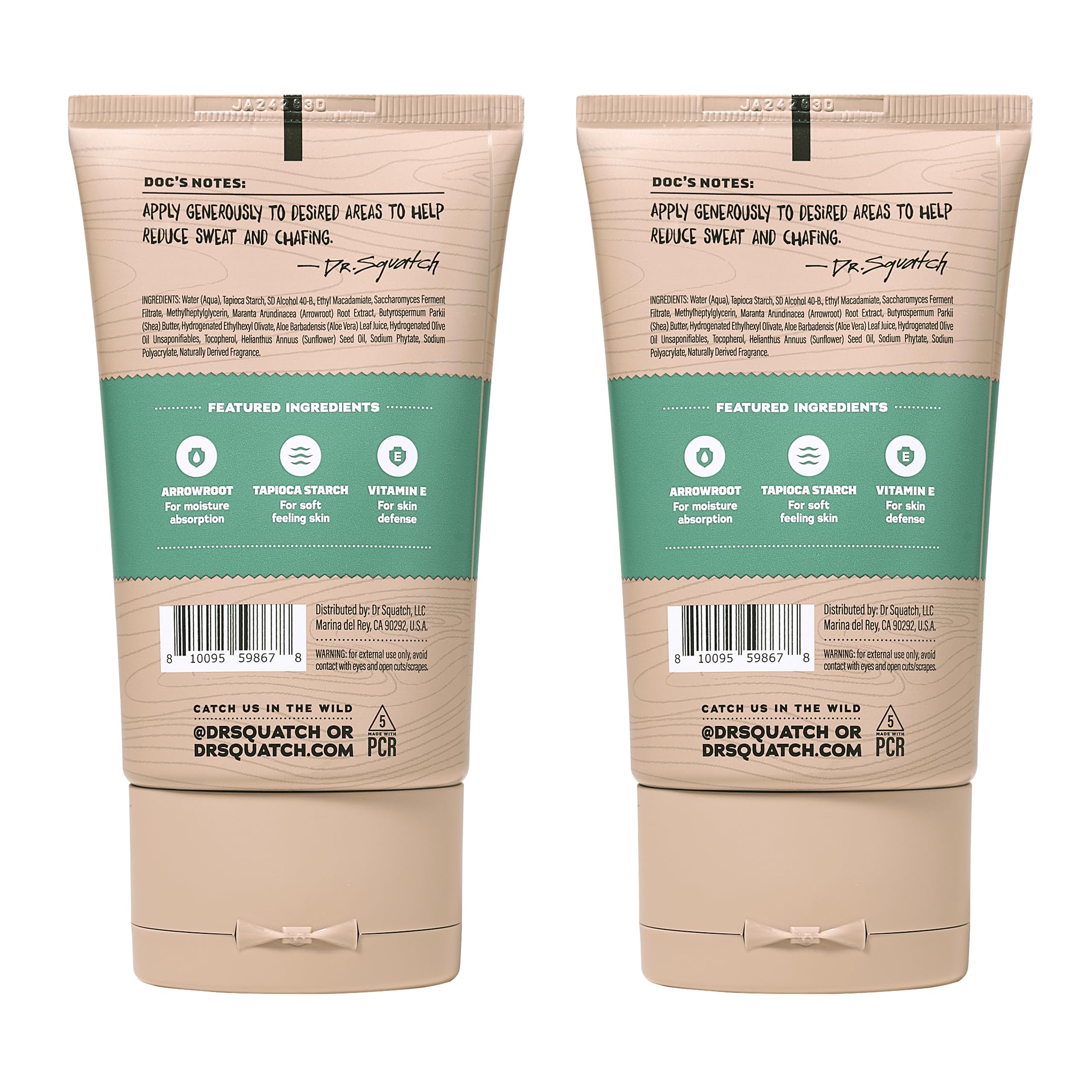 Dr. Squatch Whole Body Deodorant for Men - Rainforest Rapids 2-Pack (3.4 oz)