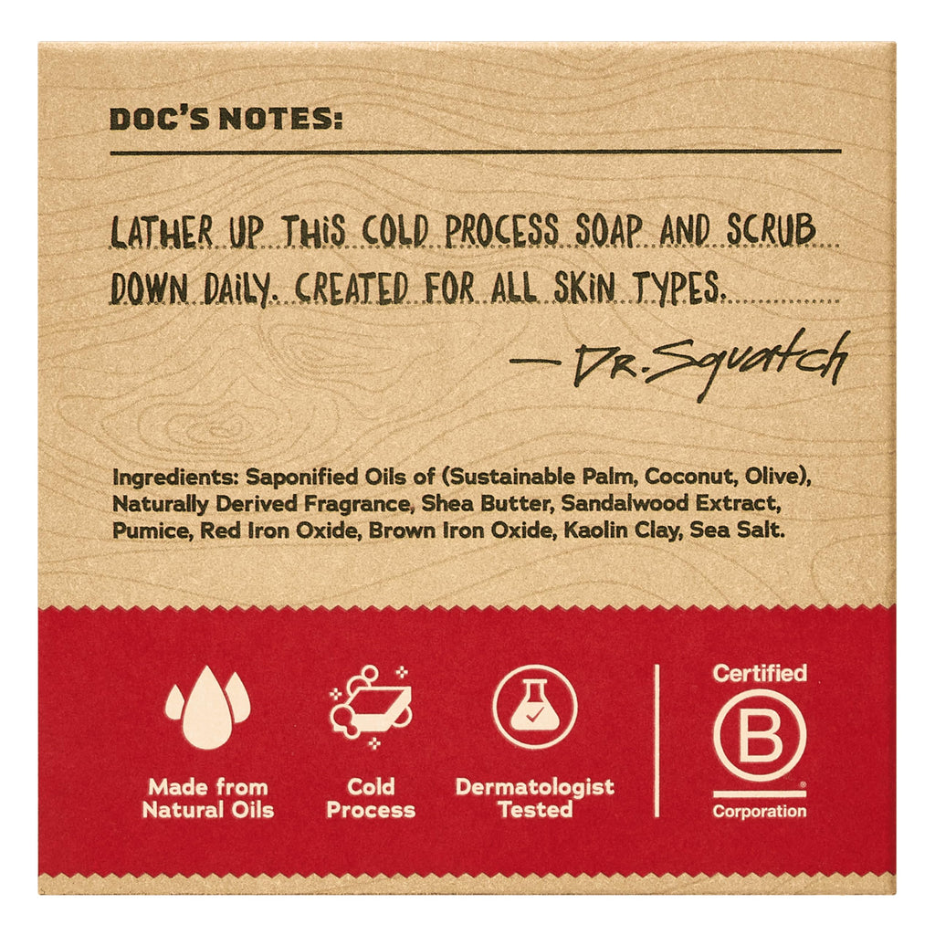 Dr. Squatch Sandalwood Summit Natural Men’s Bar Soap – Cold Process 3-Pack Gift