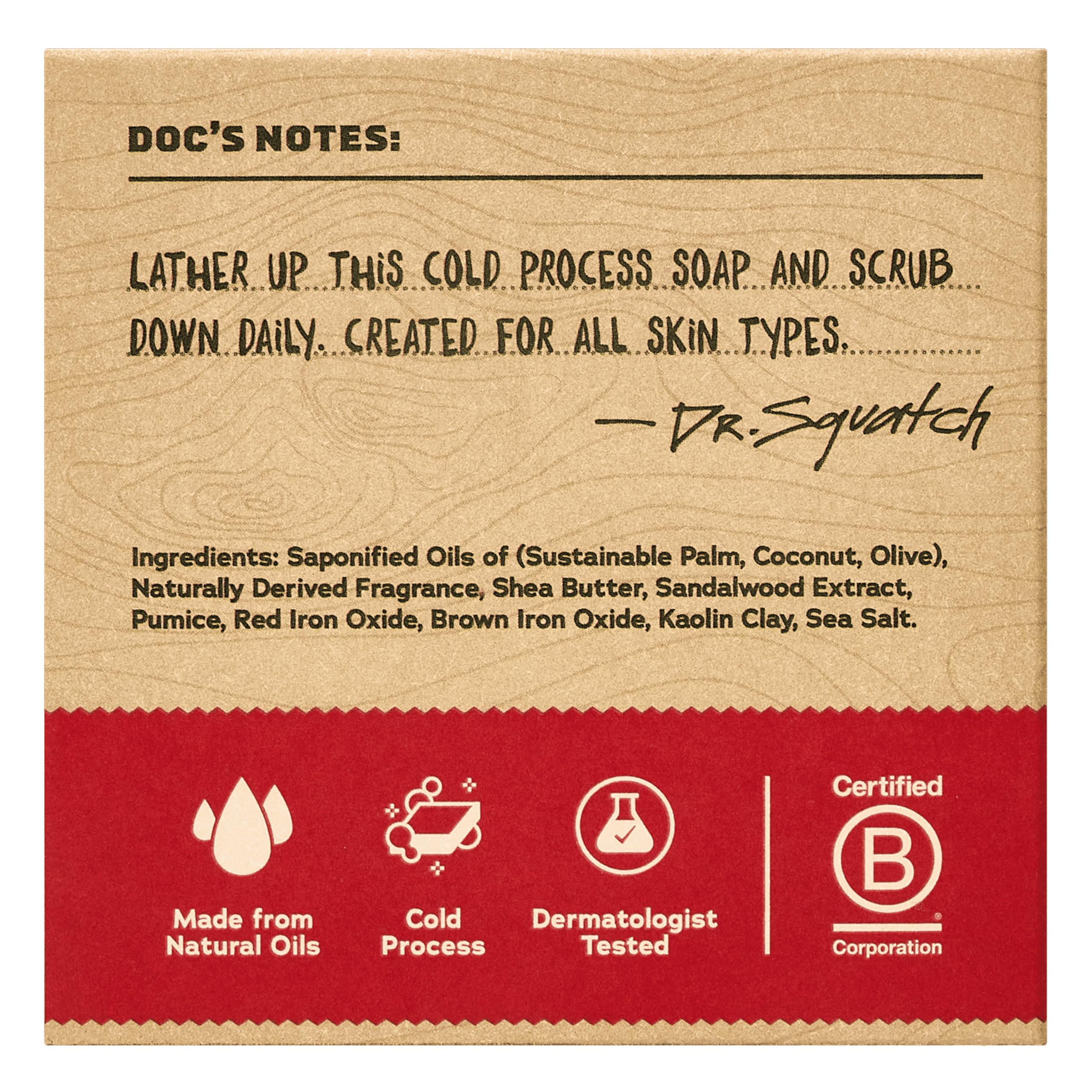 Dr. Squatch Sandalwood Summit Natural Men’s Bar Soap – Cold Process 3-Pack Gift