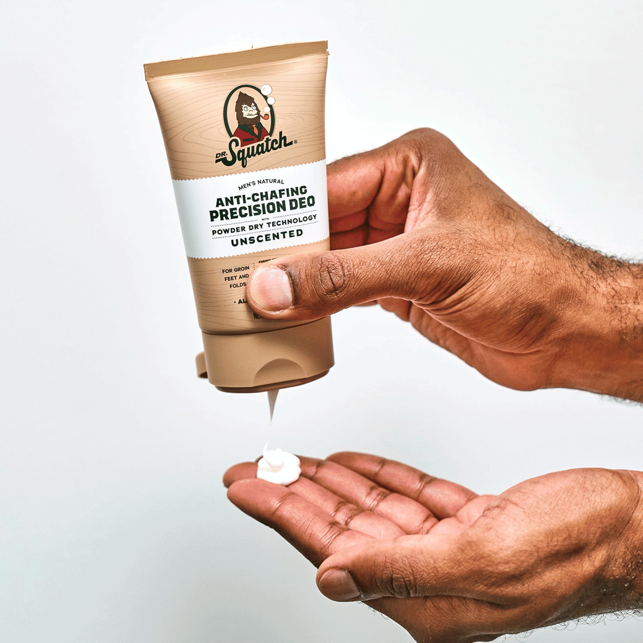 Dr. Squatch Whole Body Deodorant for Men – Odor & Sweat Control, Unscented, Aluminum & Talc Free, 2-Pack (3.4 fl oz each)