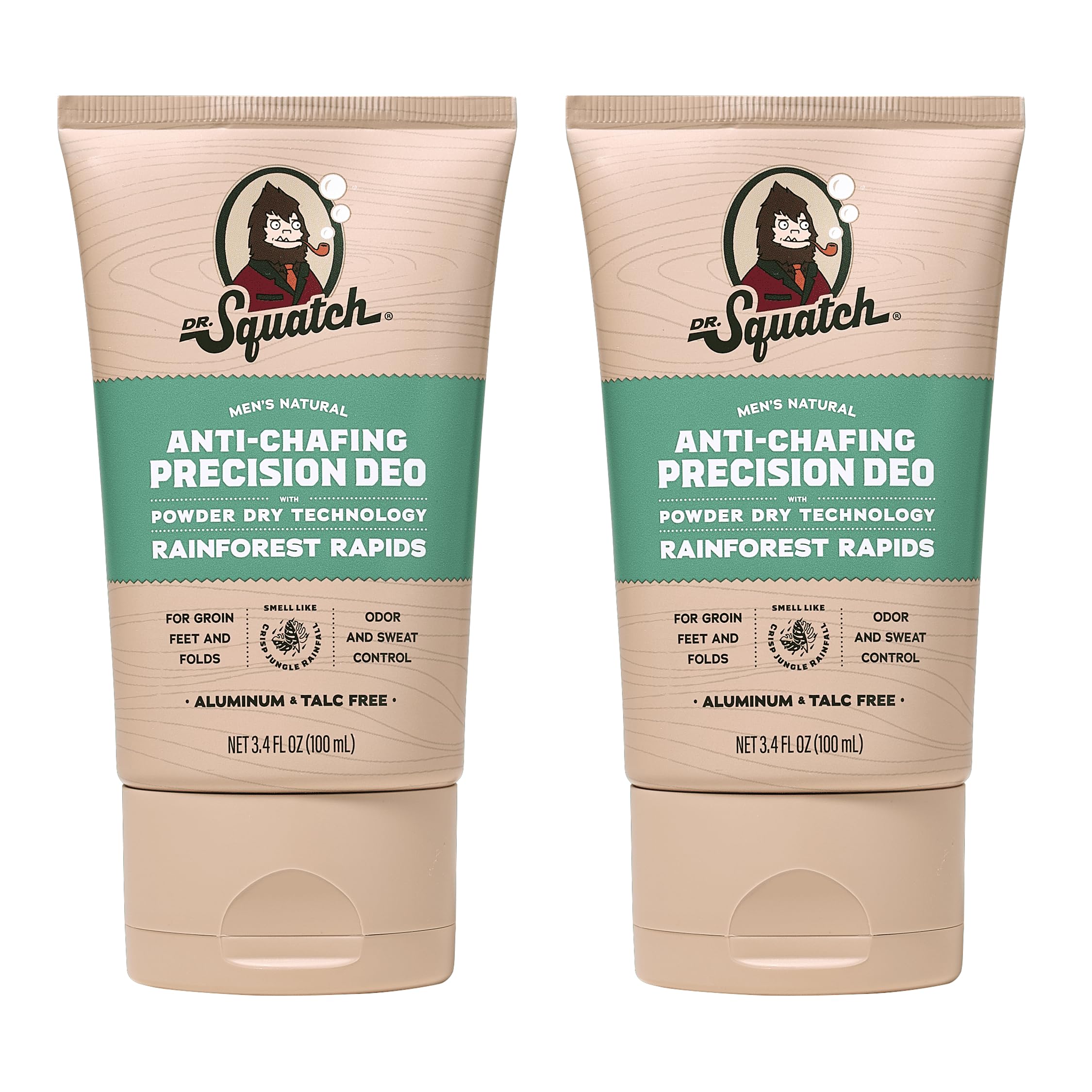 Dr. Squatch Whole Body Deodorant for Men - Rainforest Rapids 2-Pack (3.4 oz)