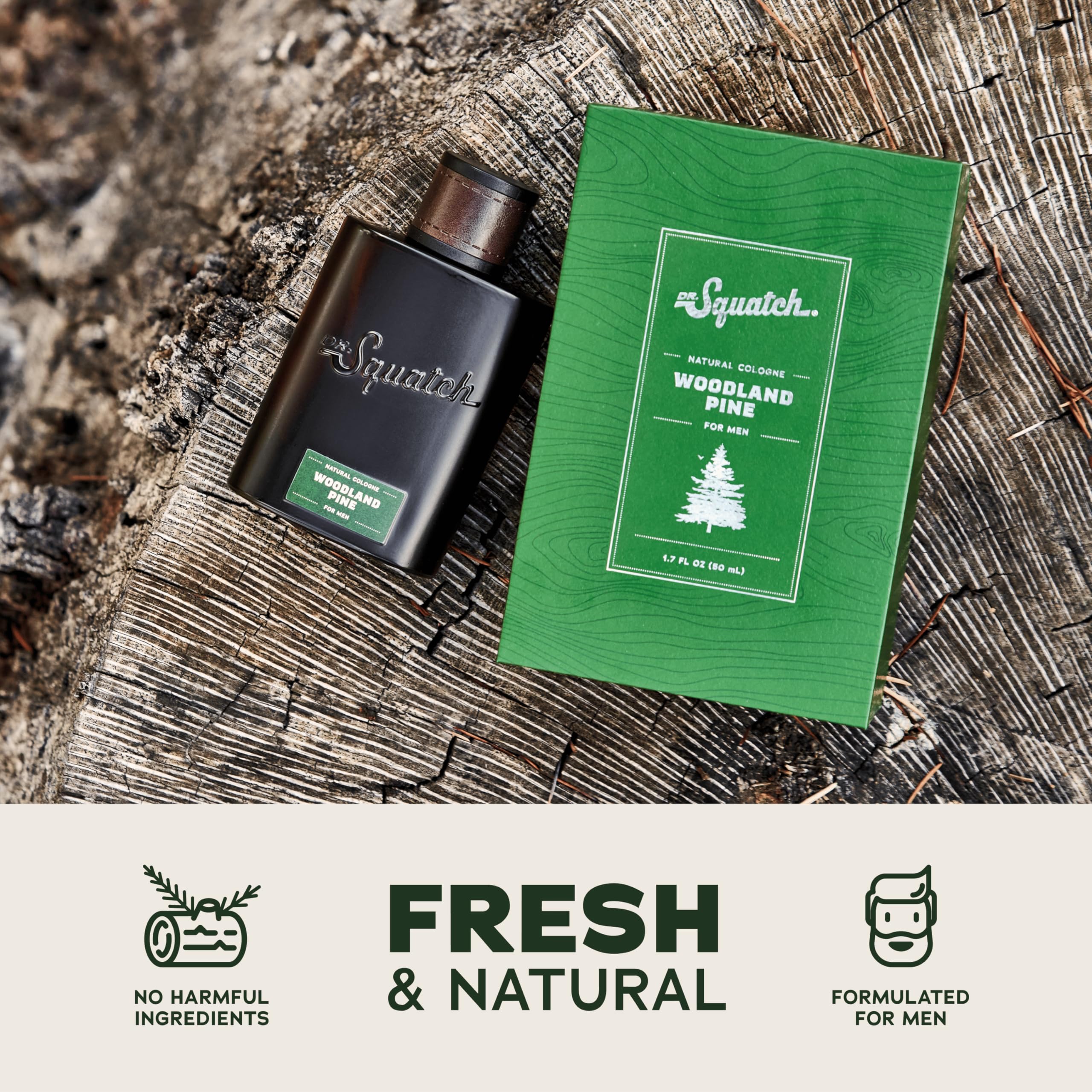 Dr. Squatch Woodland Pine Cologne for Men | Scent-Lock Technology & Sustainably Sourced Ingredients | 1.7 fl oz