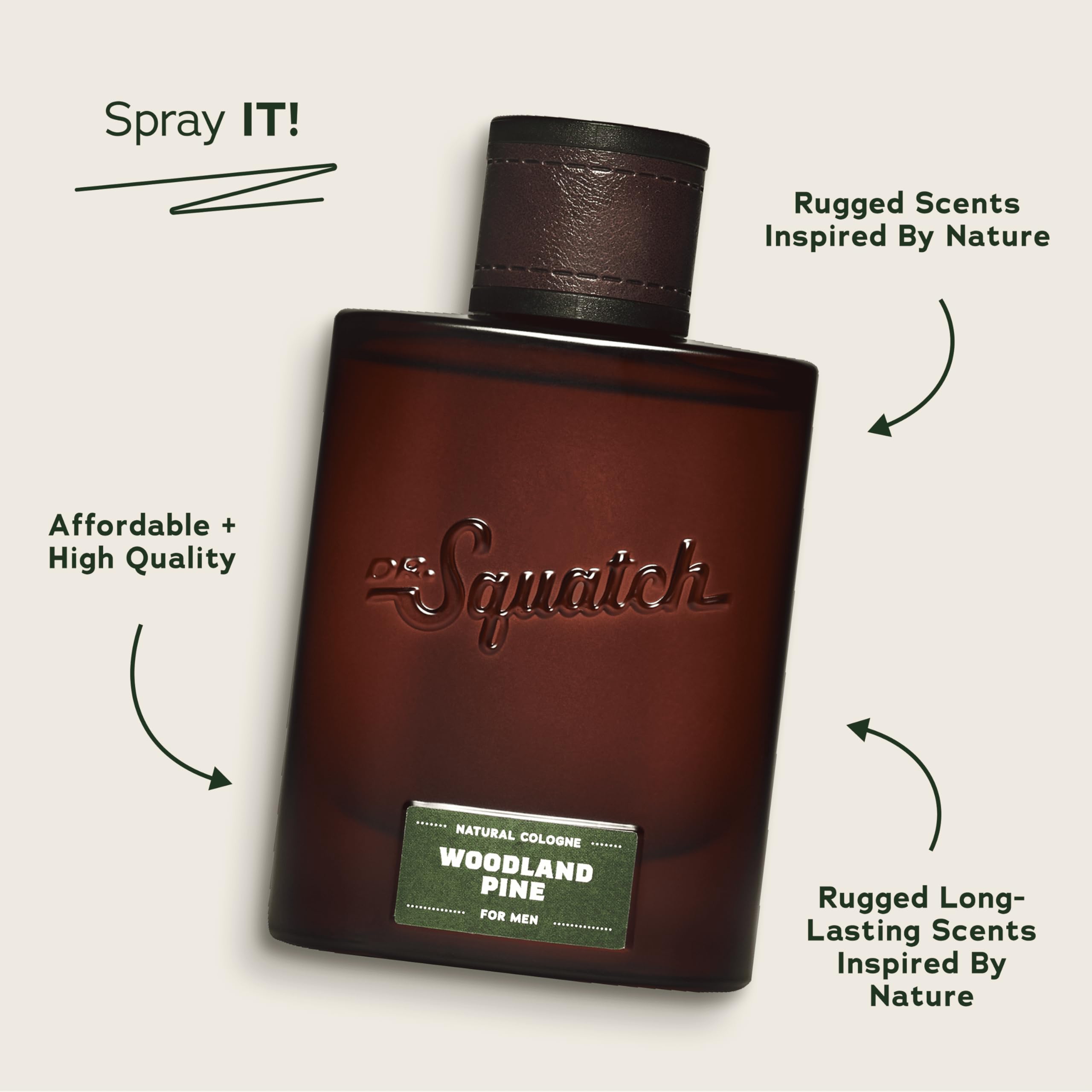 Dr. Squatch Woodland Pine Cologne for Men | Scent-Lock Technology & Sustainably Sourced Ingredients | 1.7 fl oz