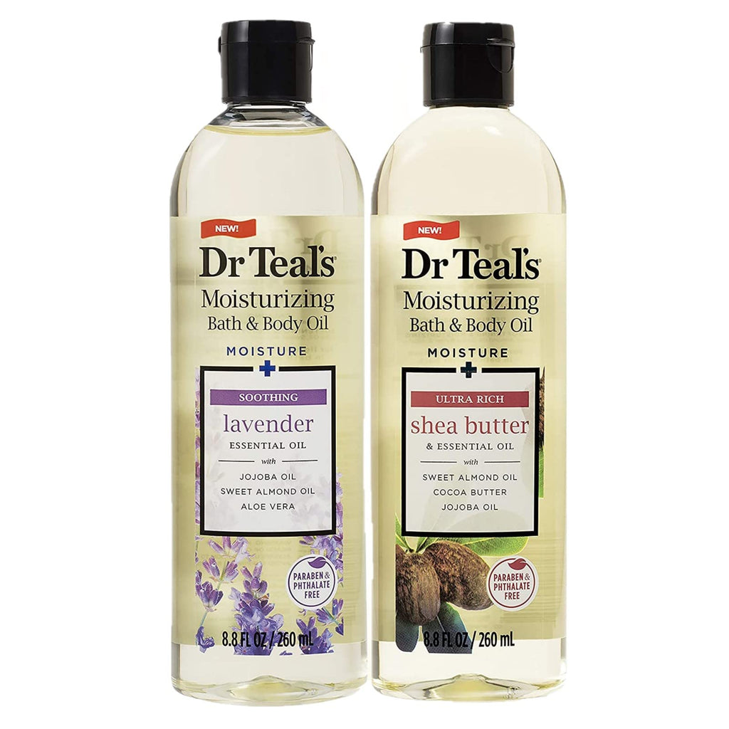 Dr Teal's Bath & Body Oil Variety Gift Set – Soothing Lavender & Ultra Rich Shea Butter (2 x 8.8 oz)