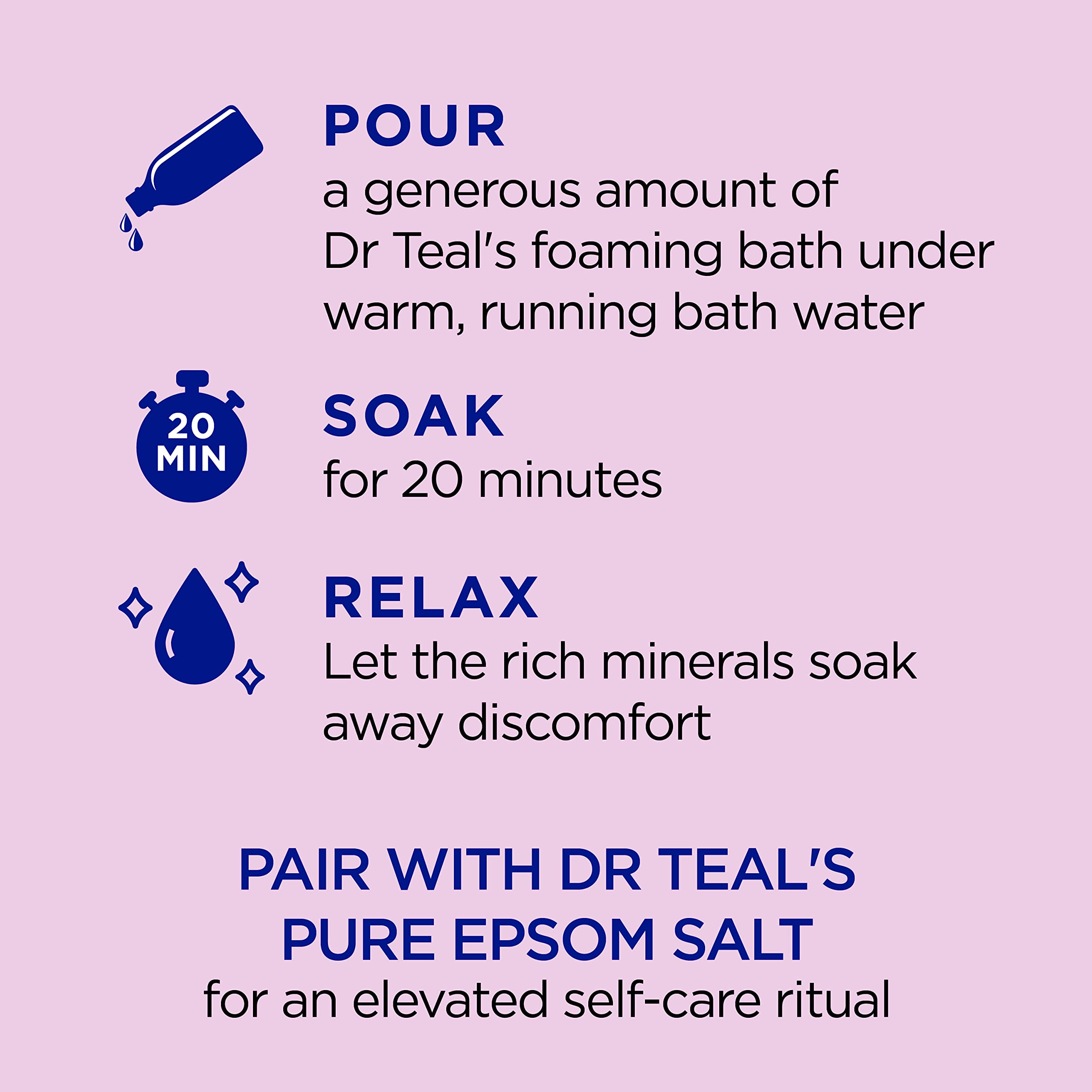 Dr Teal's Foaming Bath with Pure Epsom Salt, Black Elderberry & Vitamin D — 34 oz (Pack of 4)