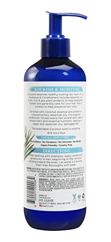 Dr Teal's Coconut Nourish & Moisture Essential Oil Conditioner – Sulfate Free, 16 Fl Oz