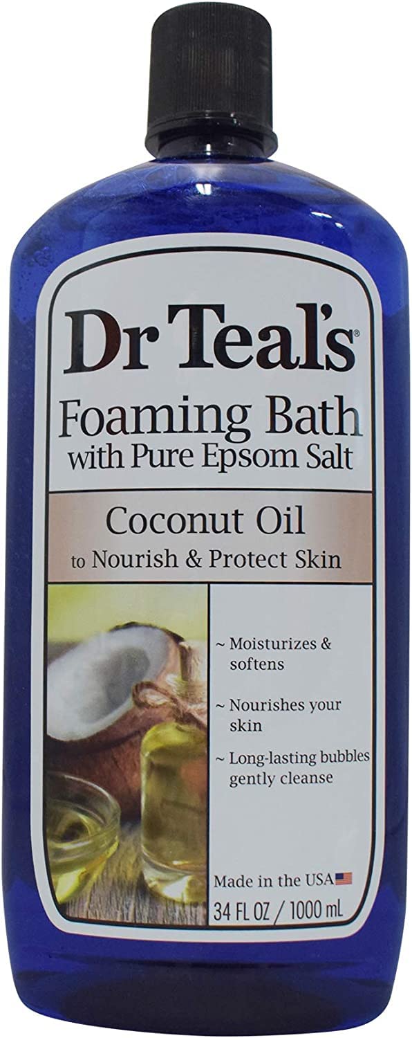 Dr Teal's Coconut Oil Foaming Bath Gift Set – 3 x 34oz, Nourish & Protect with Epsom Salt