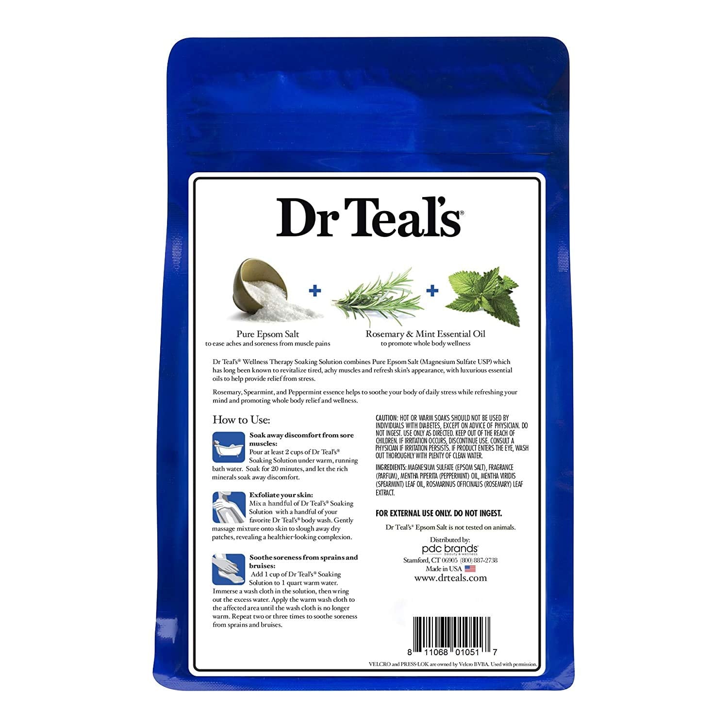 Dr Teal's Epsom Salt Bath Combo Pack (6 lbs) – Lavender & Wellness Therapy with Rosemary & Mint