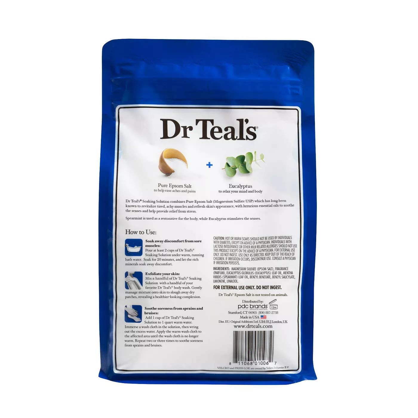 Dr Teal's Epsom Salt Bath Gift Set – Eucalyptus & Spearmint + Coconut Oil (2x3lb)