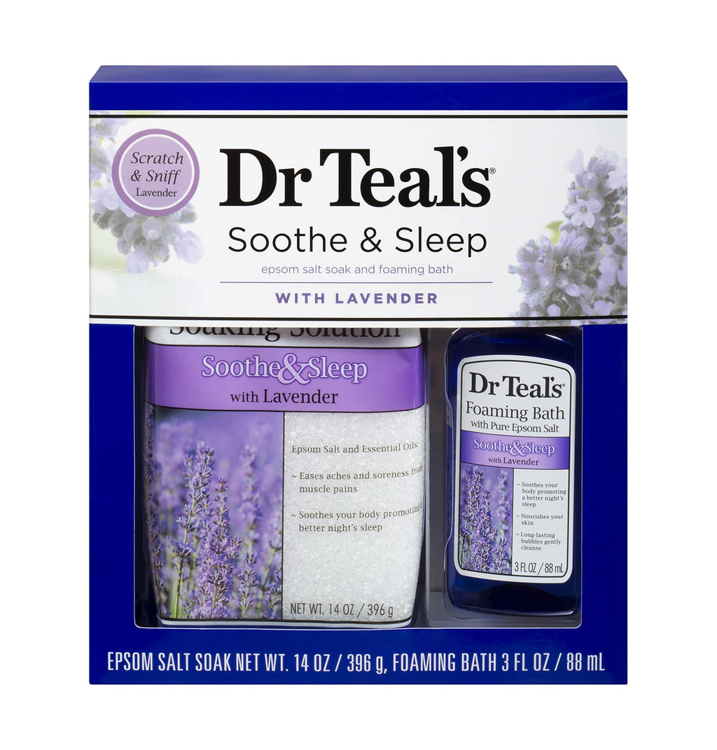 Dr Teal's Epsom Salt & Lavender Foaming Bath Oil Sampler Gift Set – Relaxation & Peaceful Slumber