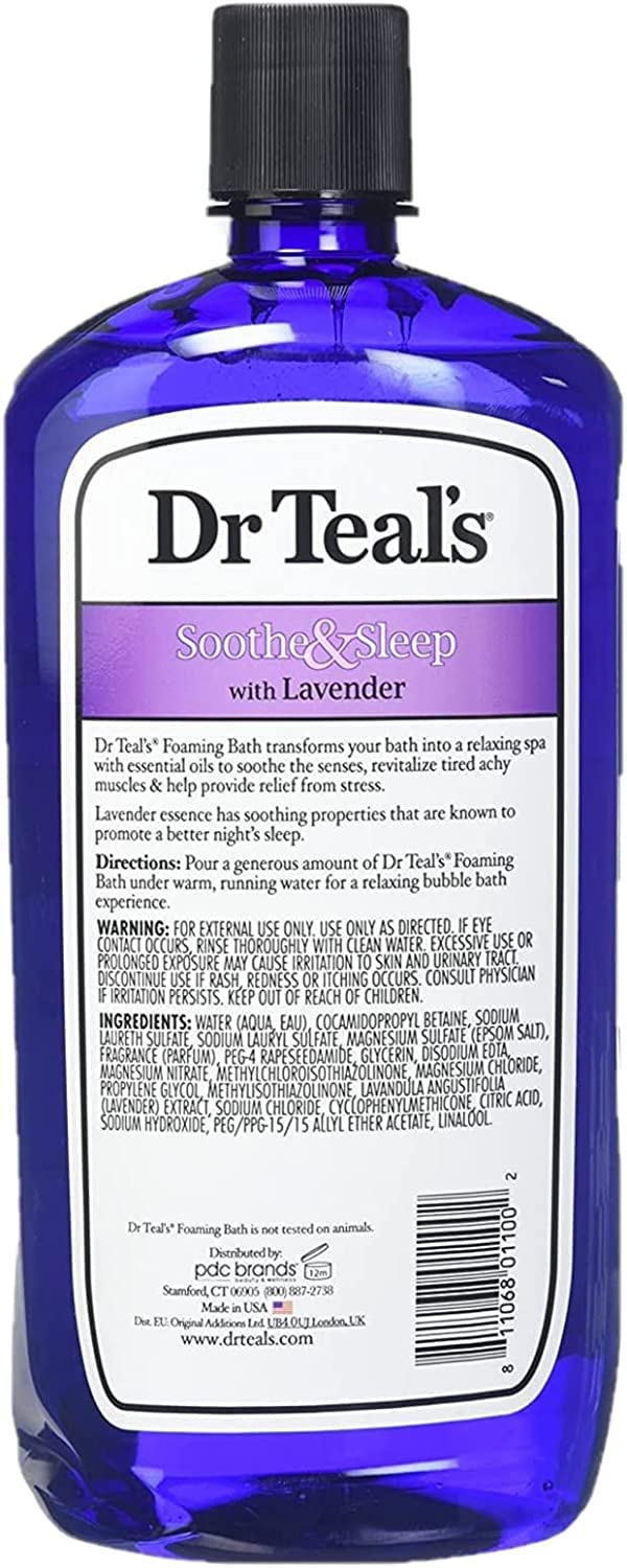 Dr Teal's Foaming Bath Variety Gift Set (2 x 34 oz) – Soothe & Sleep Lavender + Glow & Radiance Vitamin C & Citrus