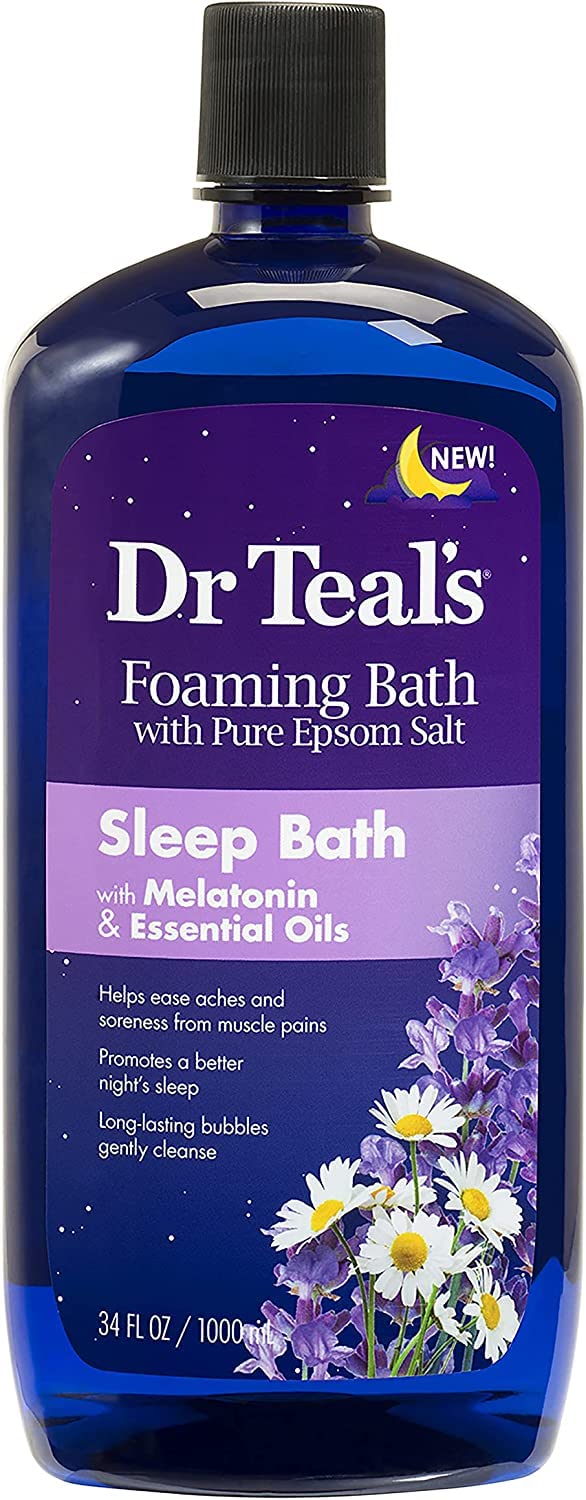 Dr Teal's Foaming Bath Variety Gift Set – Melatonin Sleep Bath & Coconut Oil (68 oz total)