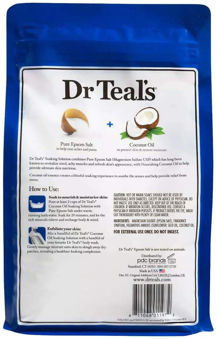 Dr Teal's Epsom Salt Bath Gift Set – Eucalyptus & Spearmint + Coconut Oil (2x3lb)