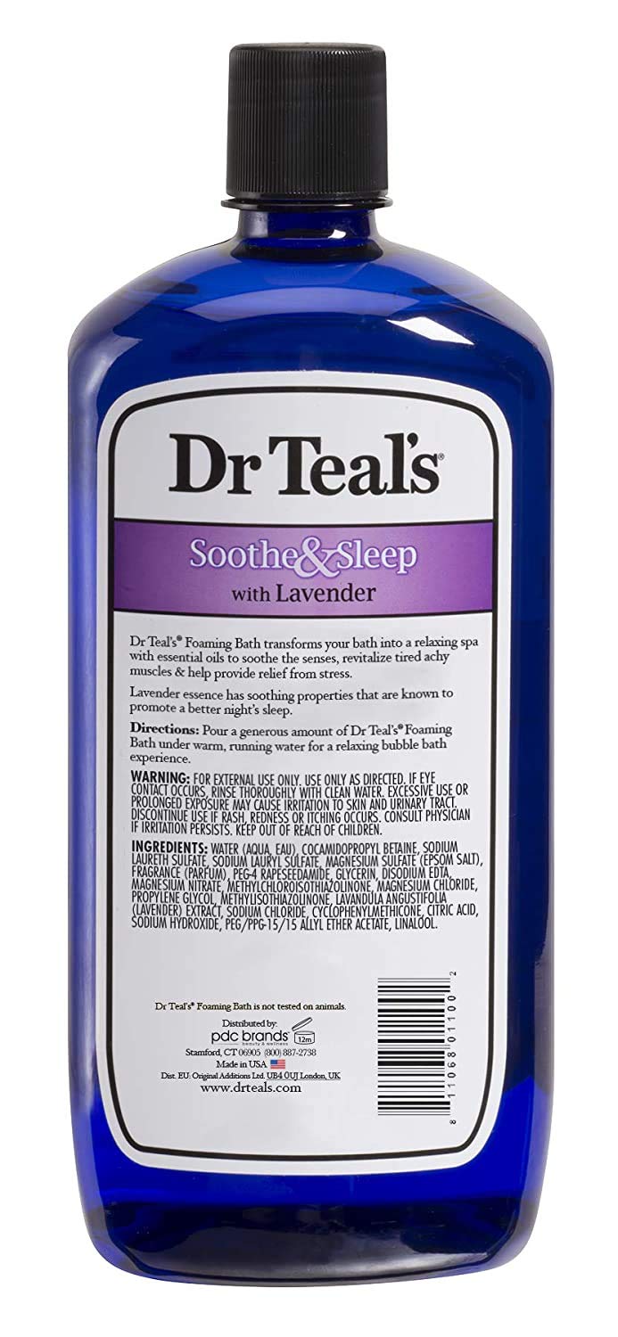Dr Teal's Foaming Bath & Night Time Therapy Melatonin Body Lotion Gift Set – Lavender 2-Pack