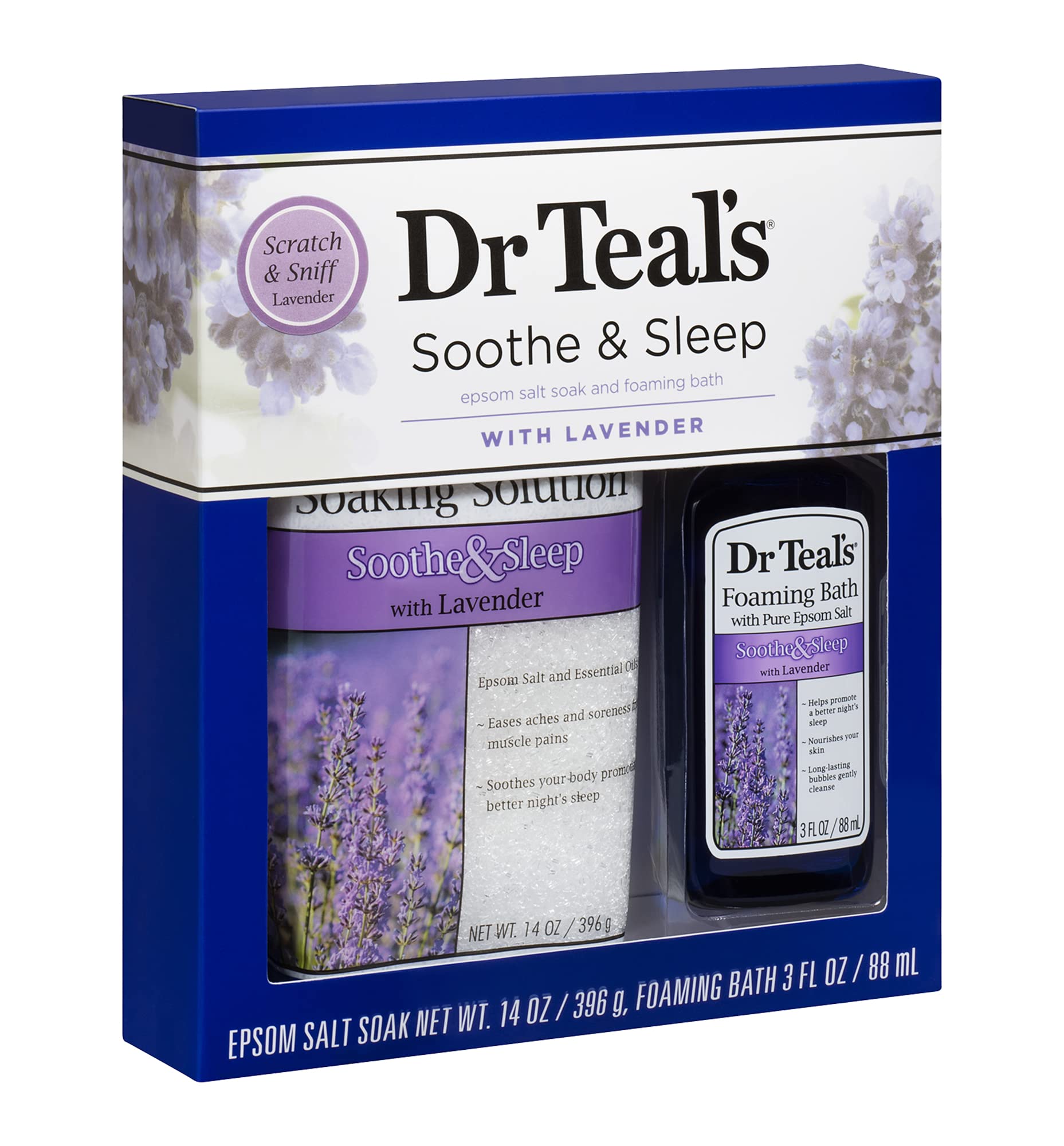 Dr Teal's Epsom Salt & Lavender Foaming Bath Oil Sampler Gift Set – Relaxation & Peaceful Slumber