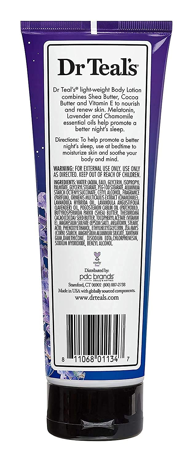 Dr Teal's Foaming Bath & Night Time Therapy Melatonin Body Lotion Gift Set – Lavender 2-Pack