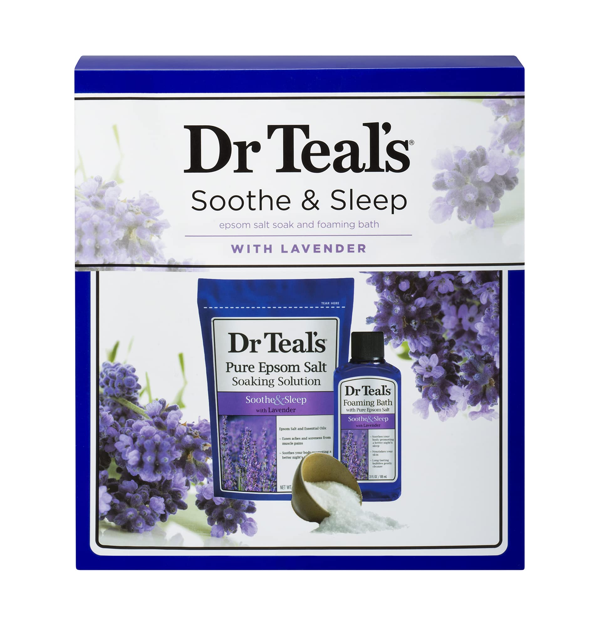 Dr Teal's Epsom Salt & Lavender Foaming Bath Oil Sampler Gift Set – Relaxation & Peaceful Slumber